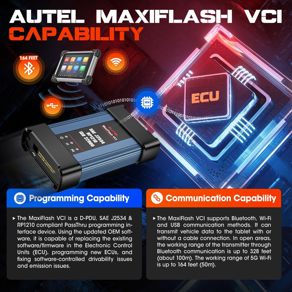 Autel J2534 Pass-Thru Programmer, 2026 MaxiFlash Jbox VCI OEM Programming Diagnostic Tool 2.0V of MaxiFlash Elite, SAE J-2534 CAN FD DoIP D-PDU RP1210, Work with OE Tools & MaxiSYS Elite II PRO MS919