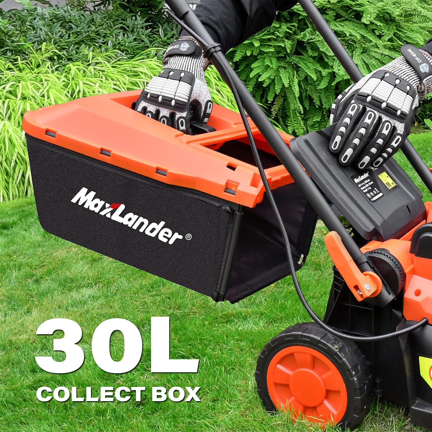 Maxlander Lawn Mowers/4.0 Ah Battery, 13 Inch Electric Lawn Mower Cordless, 20V 2-in-1 Battery Powered Lawn Mower with Brushless Motor, 5-Position Height Adjustment, Battery and Charger Included