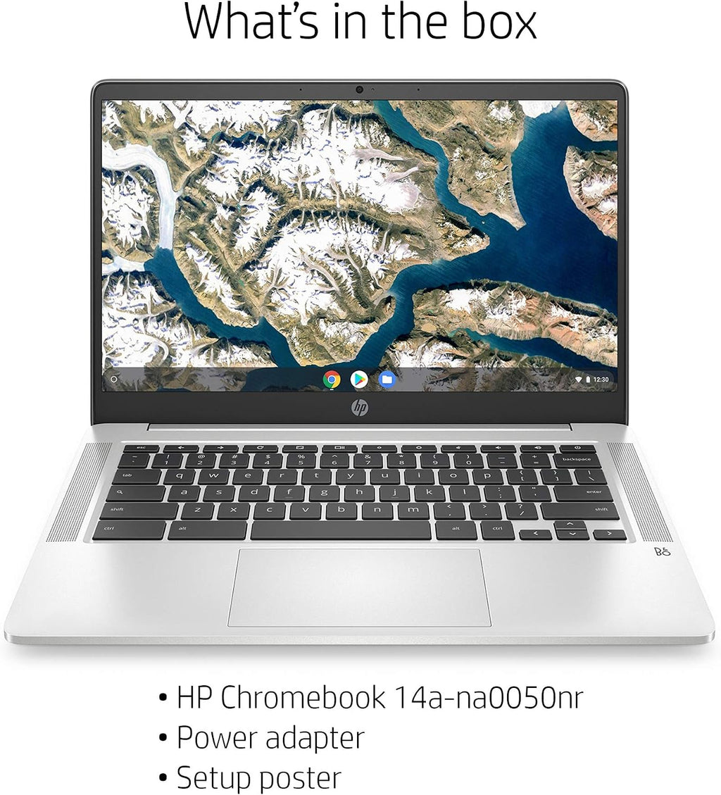 HP Chromebook 14-inch FHD Laptop, Intel Celeron N4000, 4 GB RAM, 32 GB eMMC, Chrome (14a-na0050nr, Mineral Silver)
