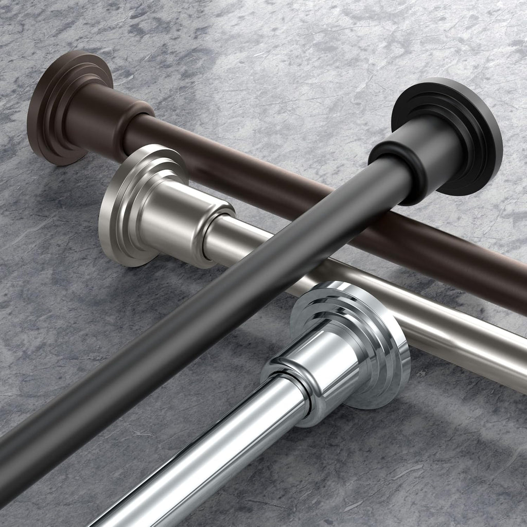 Gatco 819 Marina Shower Curtain Rod Set, 60 Inch, Solid Brass, Wall Mounted, Chrome