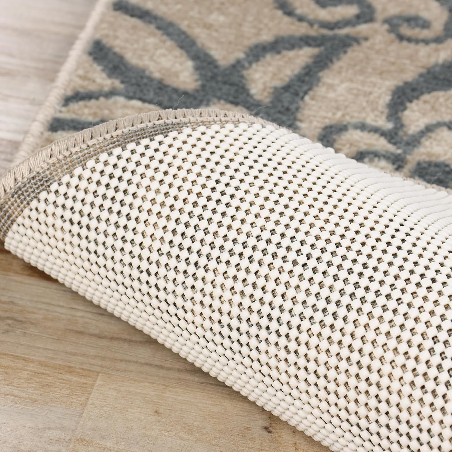 Superior Rio Reversible Rug Pad, Non-Slip, Non-Skid, Thick Mesh Design, Floor Protector, Padding, Furniture Gripper Mat, Slide Stopper, Foam Grip, Polymer Coated Polyester, 12' x 18', Cream