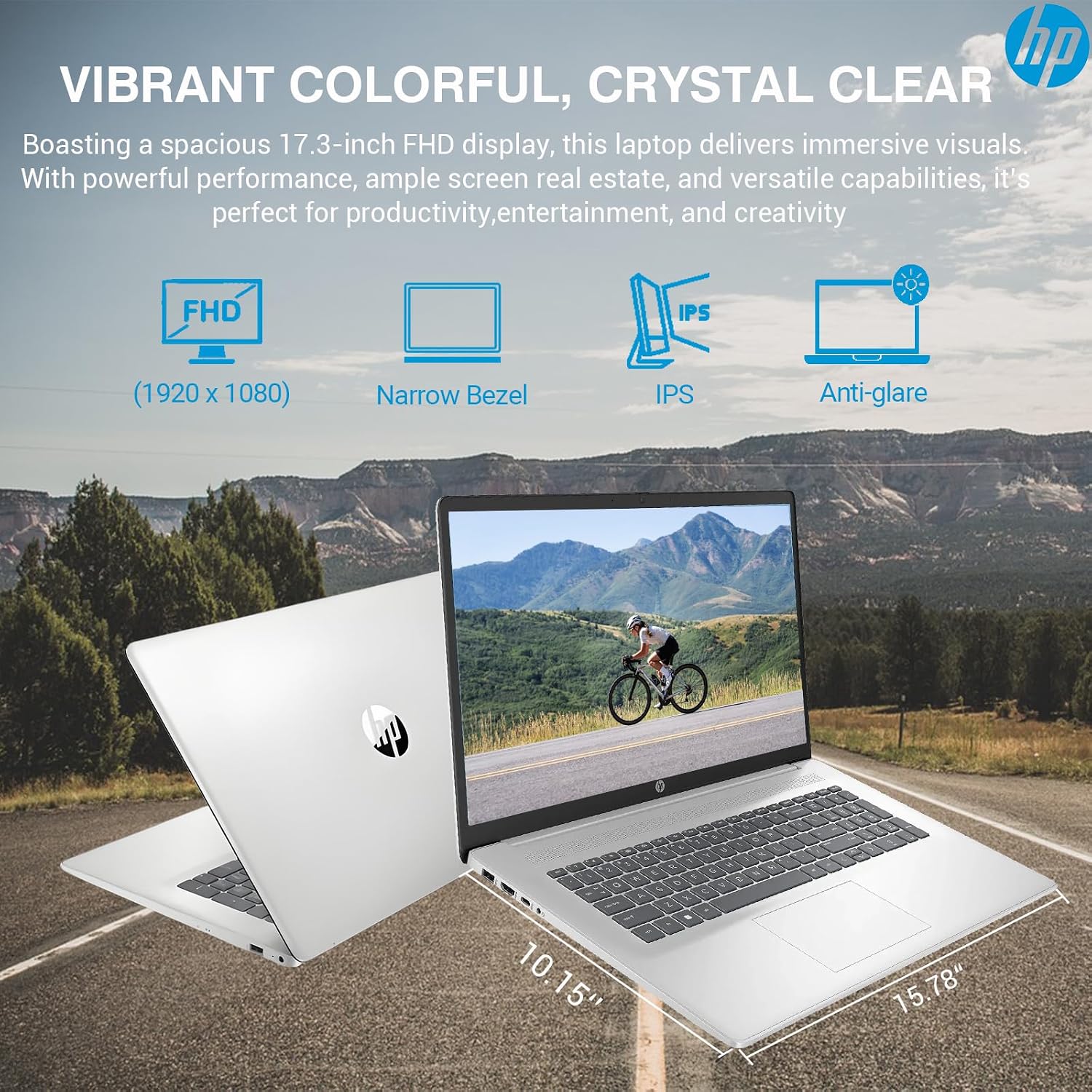HP 17 Inch Laptop Computer | 17.3 FHD IPS Business Laptop PC | Windows 11 Pro | AMD Ryzen 5 (6-Cores) | 10-Key Number Pad | 32GB RAM 2TB SSD