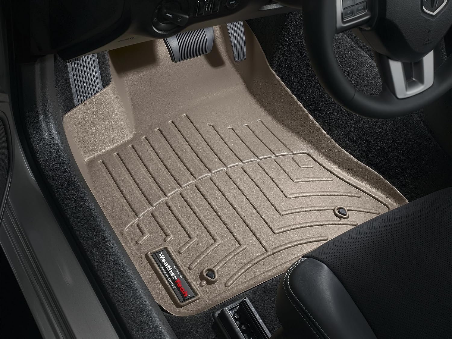 WeatherTech Custom Fit FloorLiners for Chrysler 300, Challenger, Charger - 1st Row (454251), Tan