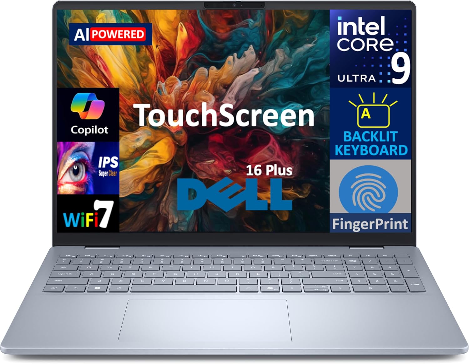 Dell 16 Plus AI Powered Laptop 16.0' Touchscreen IPS WUXGA Display (Intel Ultra 9-288V, 32GB LPDDR5X, 1TB SSD, Intel Arc, Backlit KB, Fingerprint, Thunderbolt 4, Win 11 Home)