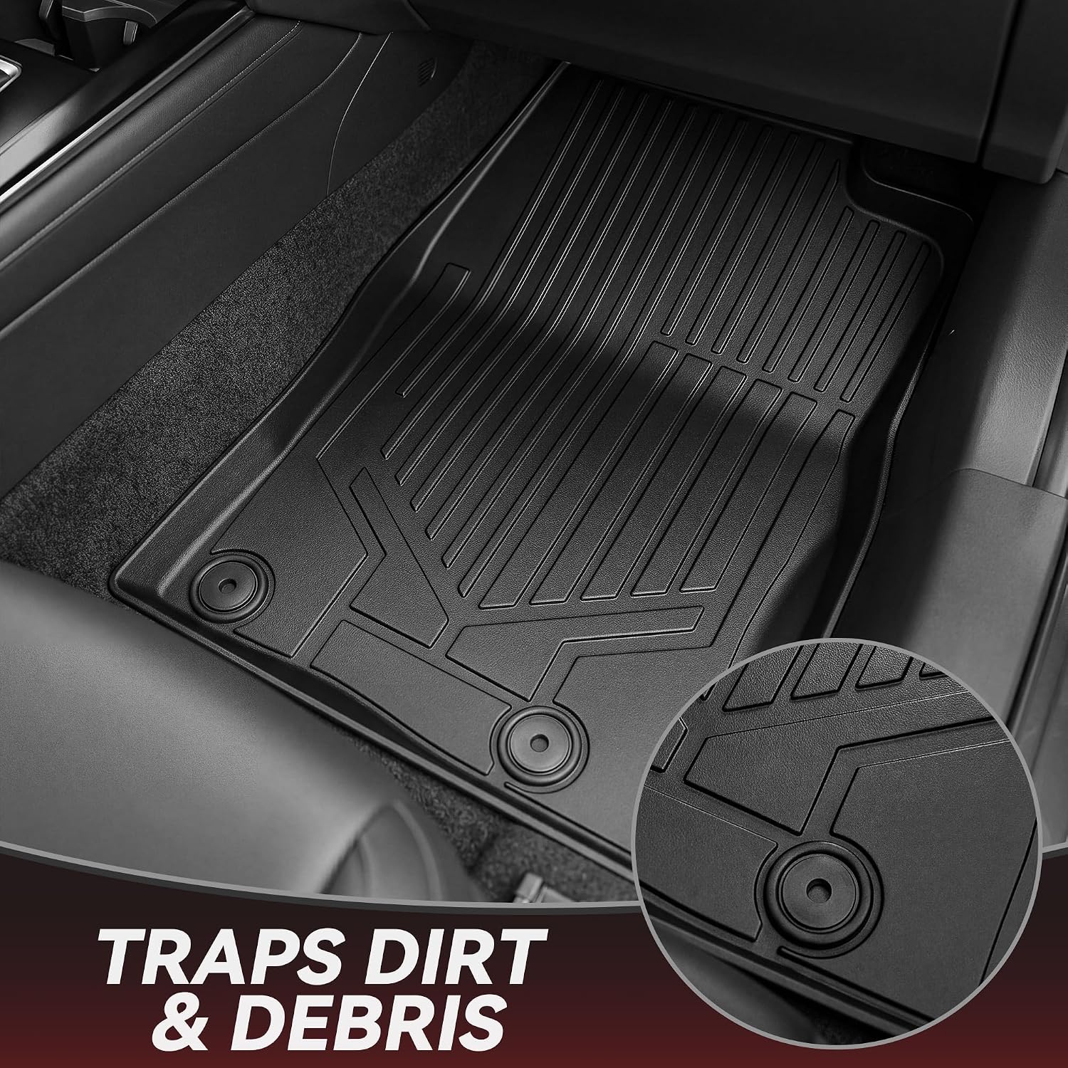YITAMOTOR Floor Mats & Cargo Liner for Mazda CX-30 2026 2025 2024 2023 2022 2021 2020 Includes 2 Rows and Trunk Mat Set, Cutsom Fit All-Weather Automotive Floor Mat Set Liners, Black