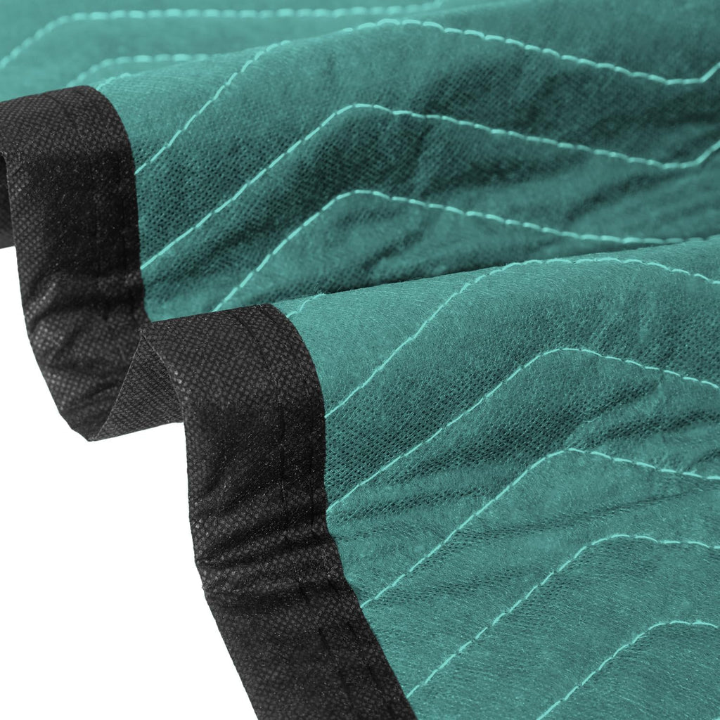 Moving Blankets 4 Pack, Double Extra Large 144'x80' Heavy Duty Quilted Packing Blankets for Moving, Shipping & Storage, Professional Furniture Pads -Green & Gray
