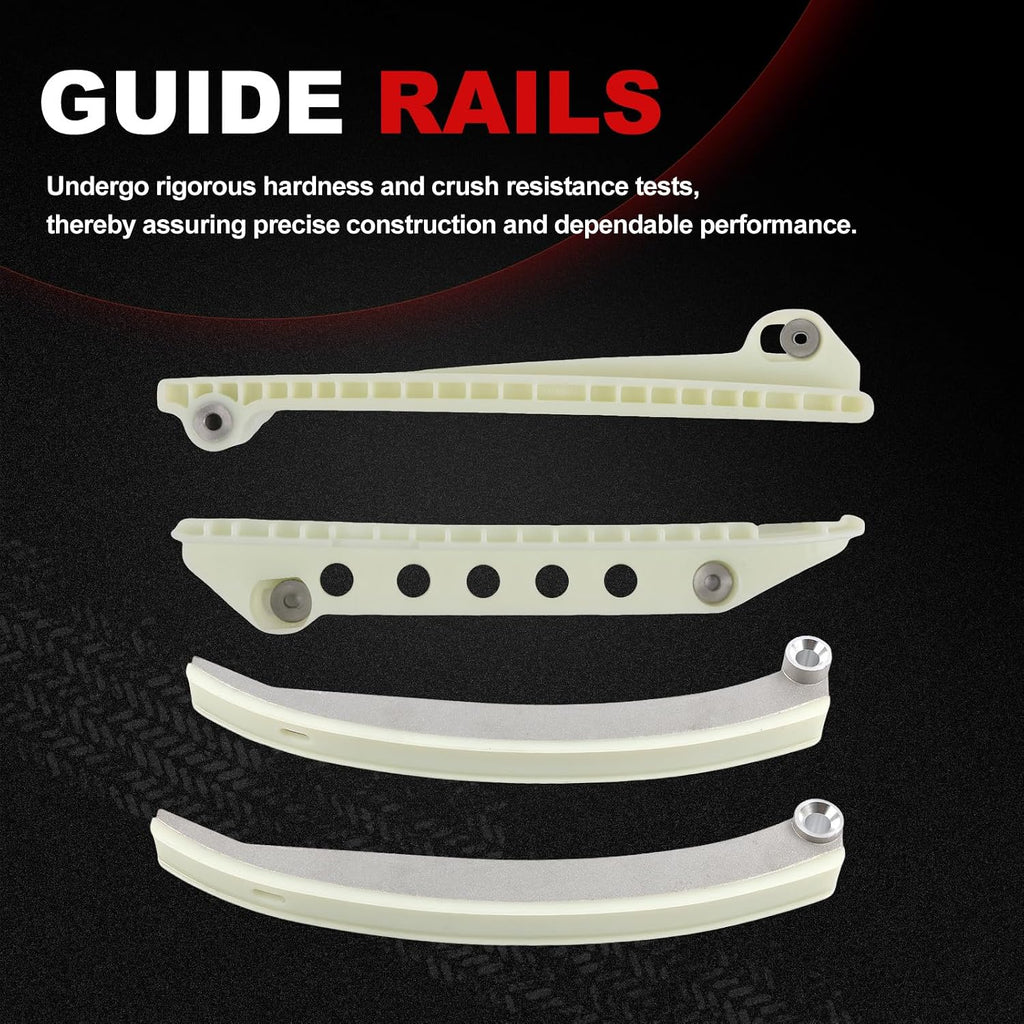 Timing Chain 4.6L Kit Fit for F-150 Town Car Econoline Club E-150 Expedition/Crown-Victoria 1997-2010 for Grand Marquis 2001-2010 with Gear Crank Sprocket Tensioners Guide Rails