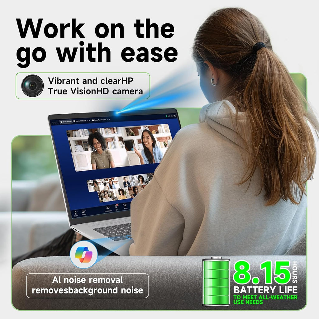 HP 17.3' Laptop for Business & Study, Intel 8-Core i3 Processor, 250 Nits Anti-Glare, Windows 11 Pro, Copilot AI, Wi-Fi 6 & Bluetooth 5.3, Up to 9 Hours Long Battery, Fast Charge,(16GB RAM |1TB SSD)
