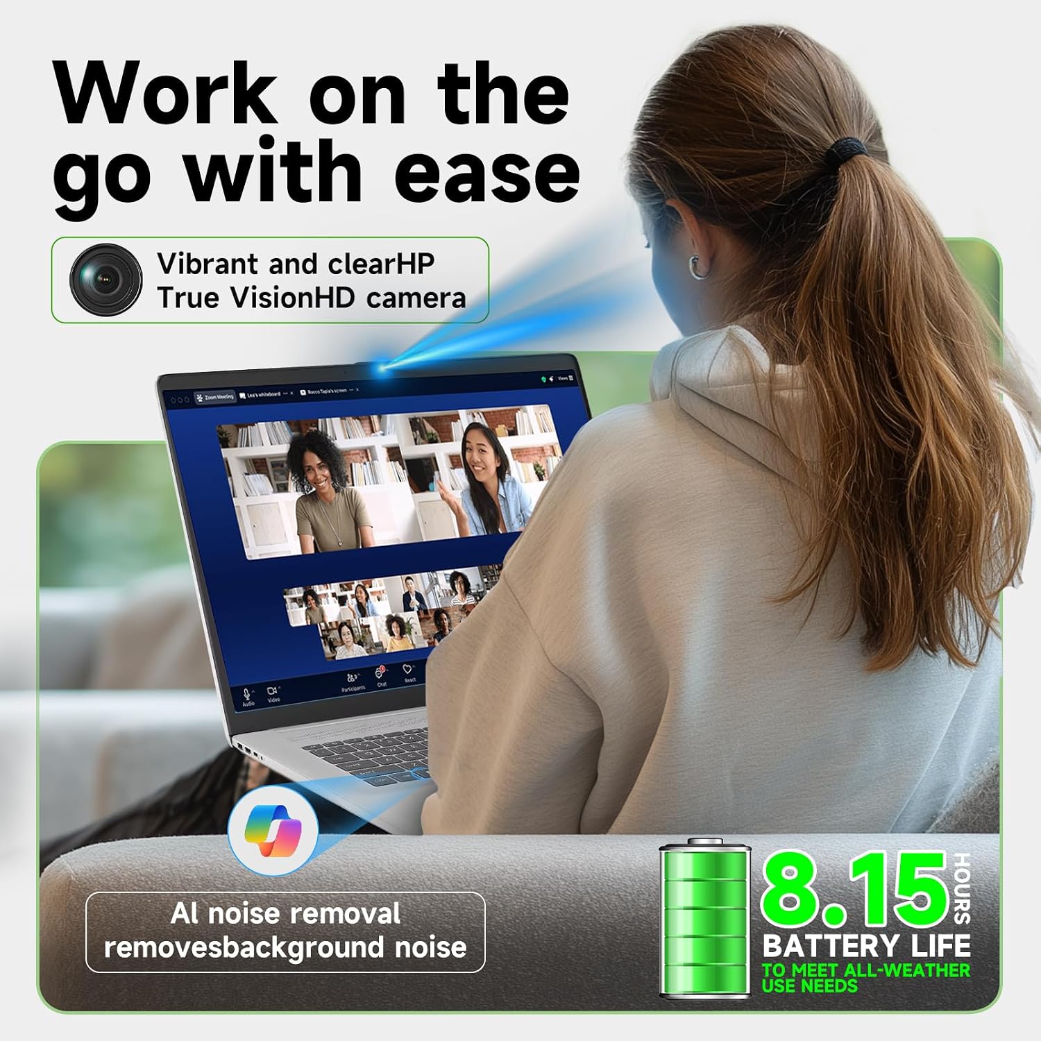 HP 17.3' Laptop for Business & Study, Intel 8-Core i3 Processor, 250 Nits Anti-Glare, Windows 11 Pro, Copilot AI, Wi-Fi 6 & Bluetooth 5.3, Up to 9 Hours Long Battery, Fast Charge,(16GB RAM |1TB SSD)