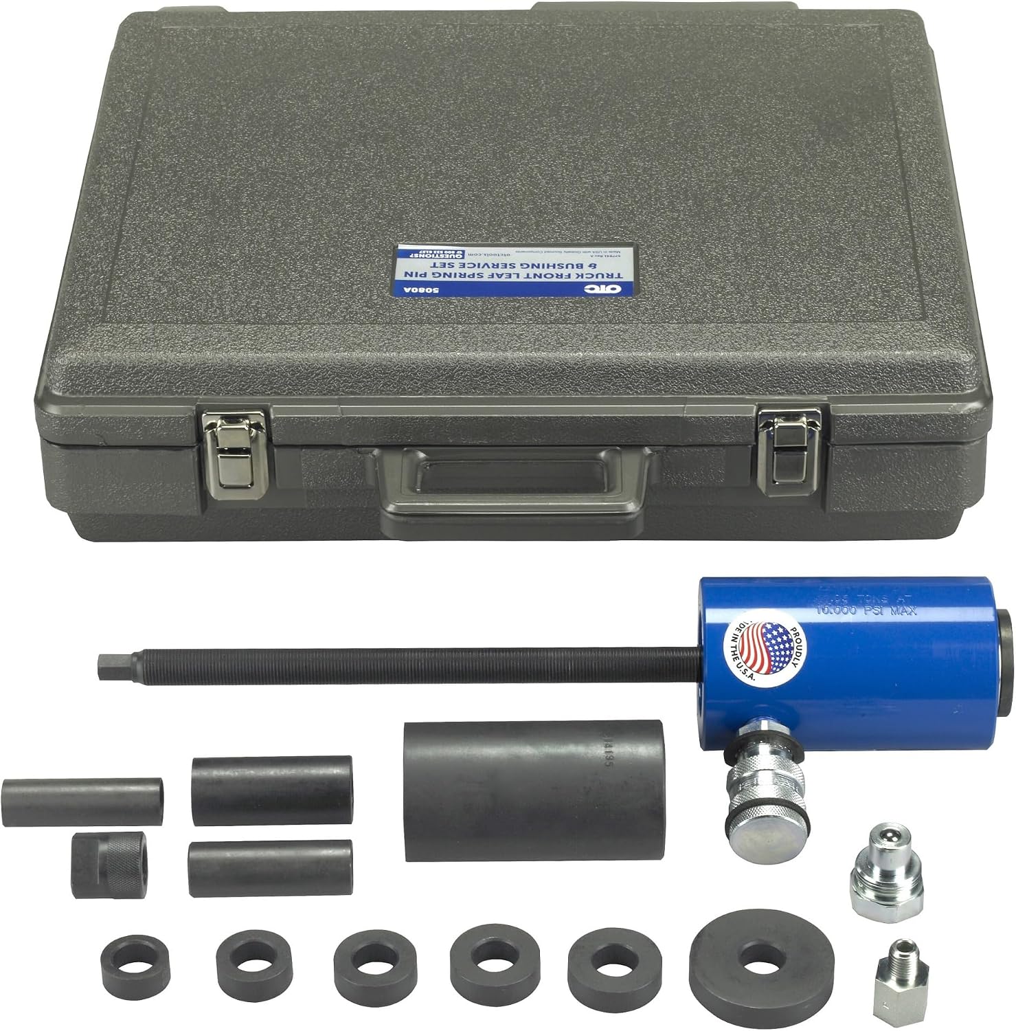 OTC Tools 5080A Truck Front Leaf Spring Pin and Bushing Service Set - Enables Servicing of Pins and Bushings Without Removing Spring from Vehicle in Most Cases