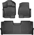 Husky Liners Weatherbeater Floor Mats | Fits 2021-2026 Ford F-150, 2022-2026 Lightning, SuperCrew (Crew Cab) w/Carpet & w/Fold Flat Storage | Front & 2nd Row, 3-pc Black - 94121