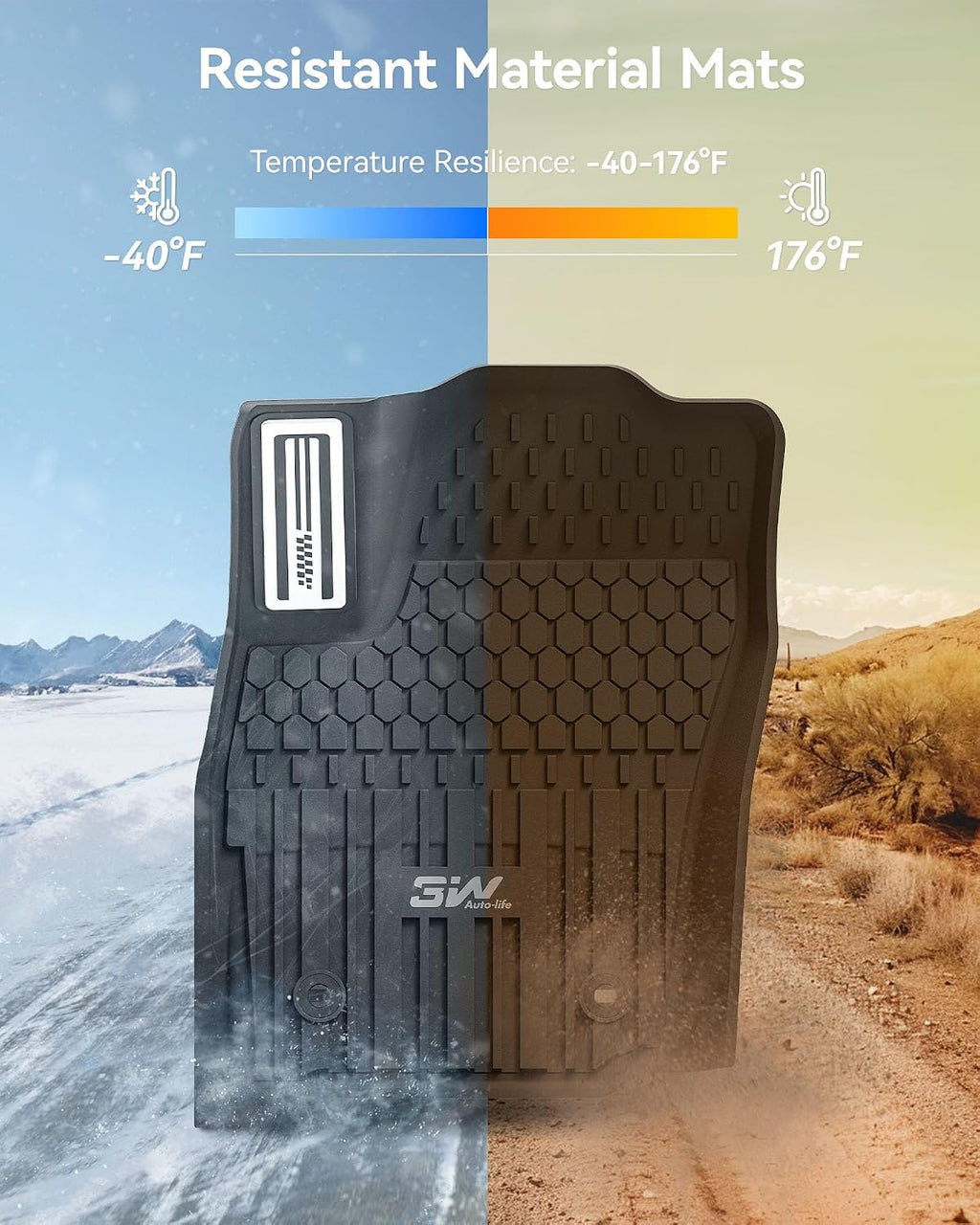3W Floor Mats for Toyota Tacoma 2024-2026 Double Cab Auto Tran(Not Fit Hybrid & XtraCab) with Metal Pedals, TPE All Weather Custom Fit Floor Liner for Tacoma TRD/SR/SR5/limited Car Liners.