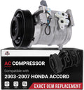 Replacement Car AC Compressor By AA Ignition - Compatible with Honda Accord Vehicles 2003-2007 2.4L - Replaces Part Numbers 28003C, 10345430, 10349951, 2041606-03, 04, 05, 06, 07