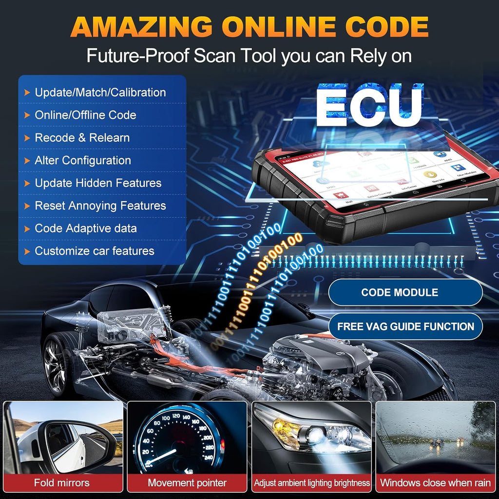 LAUNCH X431 PRO Elite 2026 New Bidirectional Scan Tool, 38+ Reset, ECU Coding, All-in-One Full System Diagnostic Scanner, CANFD&DoIP, FCA AutoAuth, VAG Guide,Same as Pro3s+ 5.0,2 Years Free Update