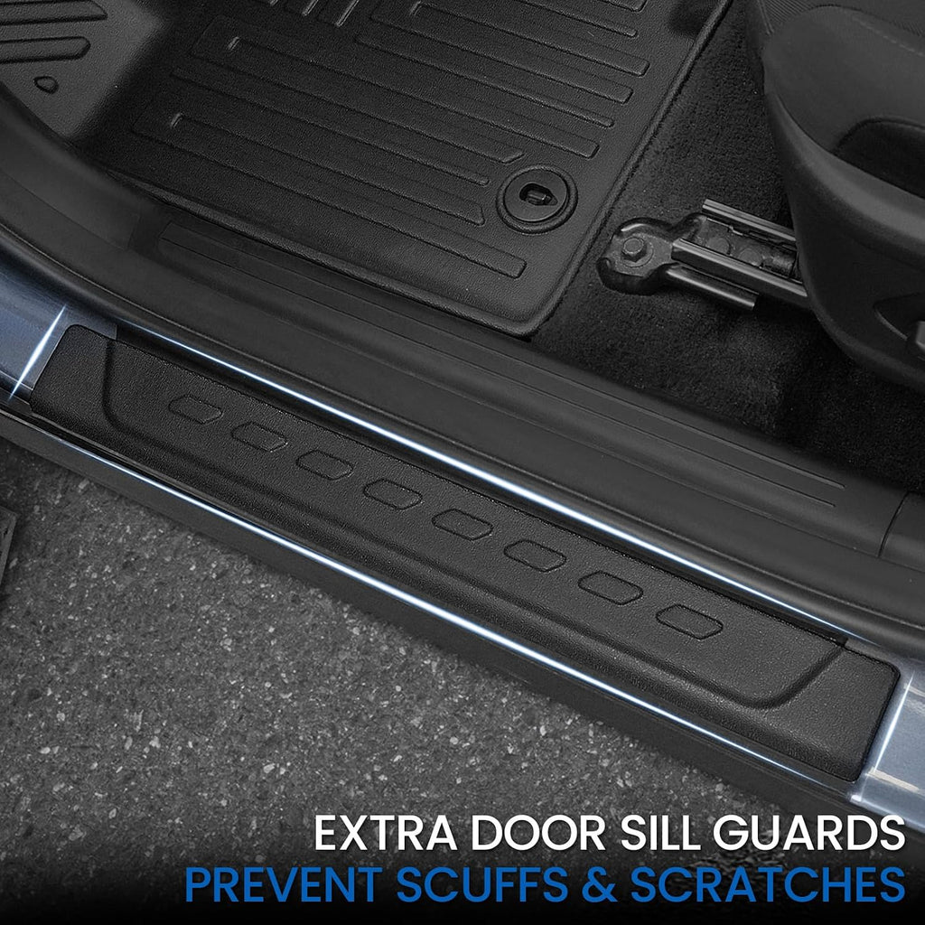 Floor Mats Set for Hyundai Tucson 2022-2025 2026 Hybrid Version (Not fit Gas and PHEV), All Weather TPE Cargo Liner Backrest Mat Trunk Mat Door Sill Guards Accessories