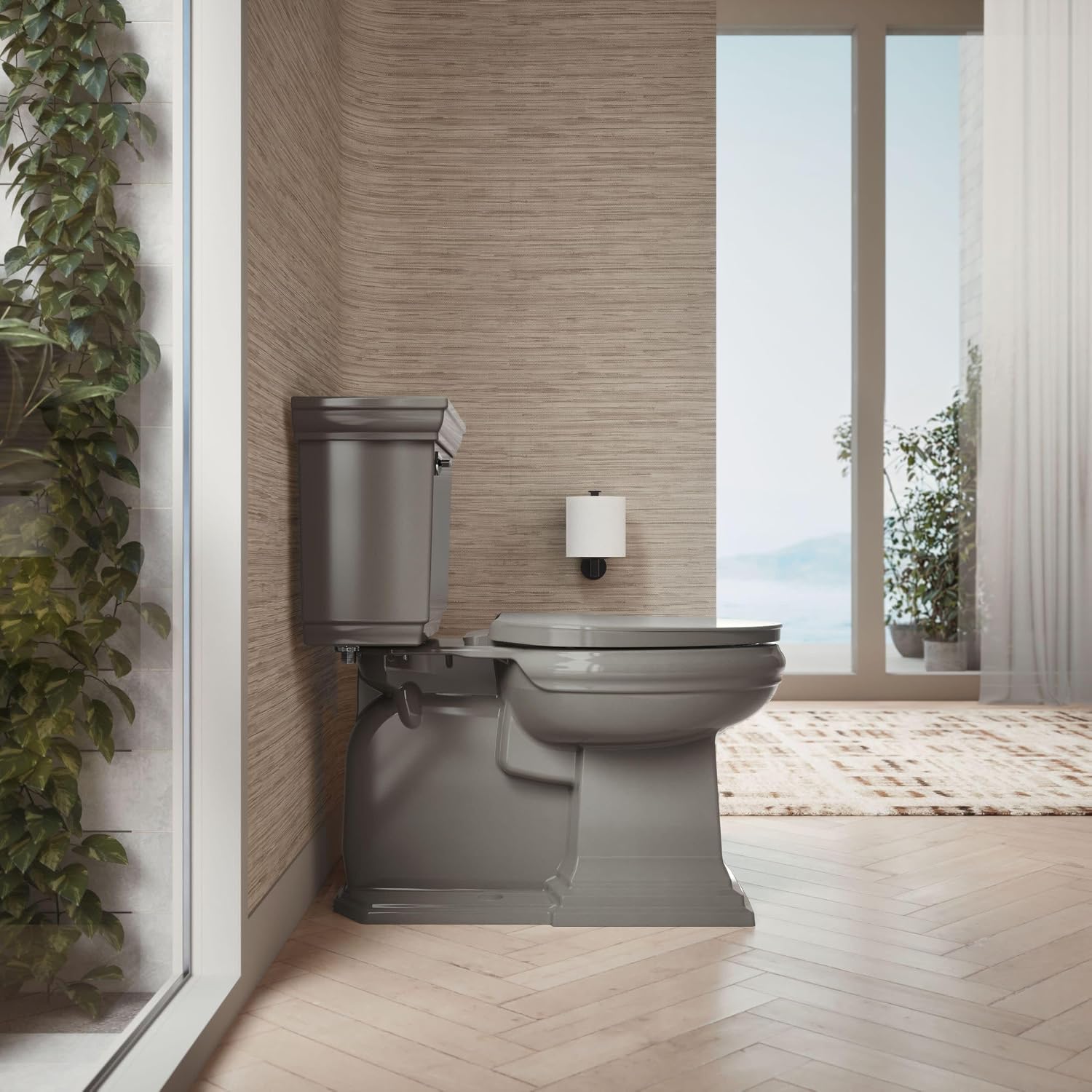 Kohler K-26801-58 Impro ReadyLatch Quiet Close Elongated Toilet Seat, Thunder Grey