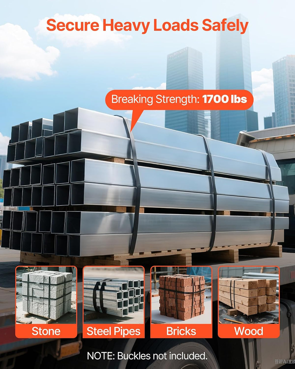 VEVOR Steel Strapping Coil, 3/4 in x 0.02 in x 1640 ft, Metal Strapping Banding Roll Withstands Harsh Environment, 1700 lbs Break Strength, Heavy Duty Banding Pallet Strap Coil for Pallet Packing