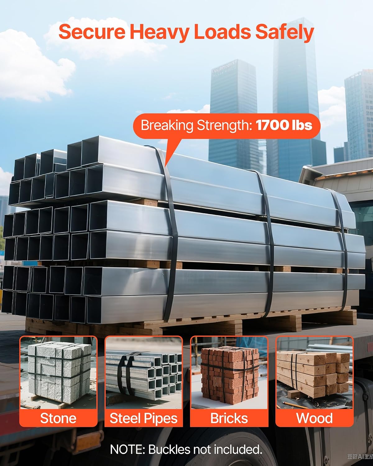 VEVOR Steel Strapping Coil, 3/4 in x 0.02 in x 1640 ft, Metal Strapping Banding Roll Withstands Harsh Environment, 1700 lbs Break Strength, Heavy Duty Banding Pallet Strap Coil for Pallet Packing