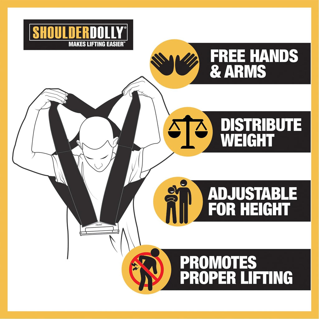 Shoulder Dolly Moving Straps - Lifting Strap for 2 Movers - Move,Lift,Carry,and Secure Furniture,Appliances,Heavy,Bulky Objects Safely,Efficiently,More Easily Like The Pros - LD1000,(Pack of 8)