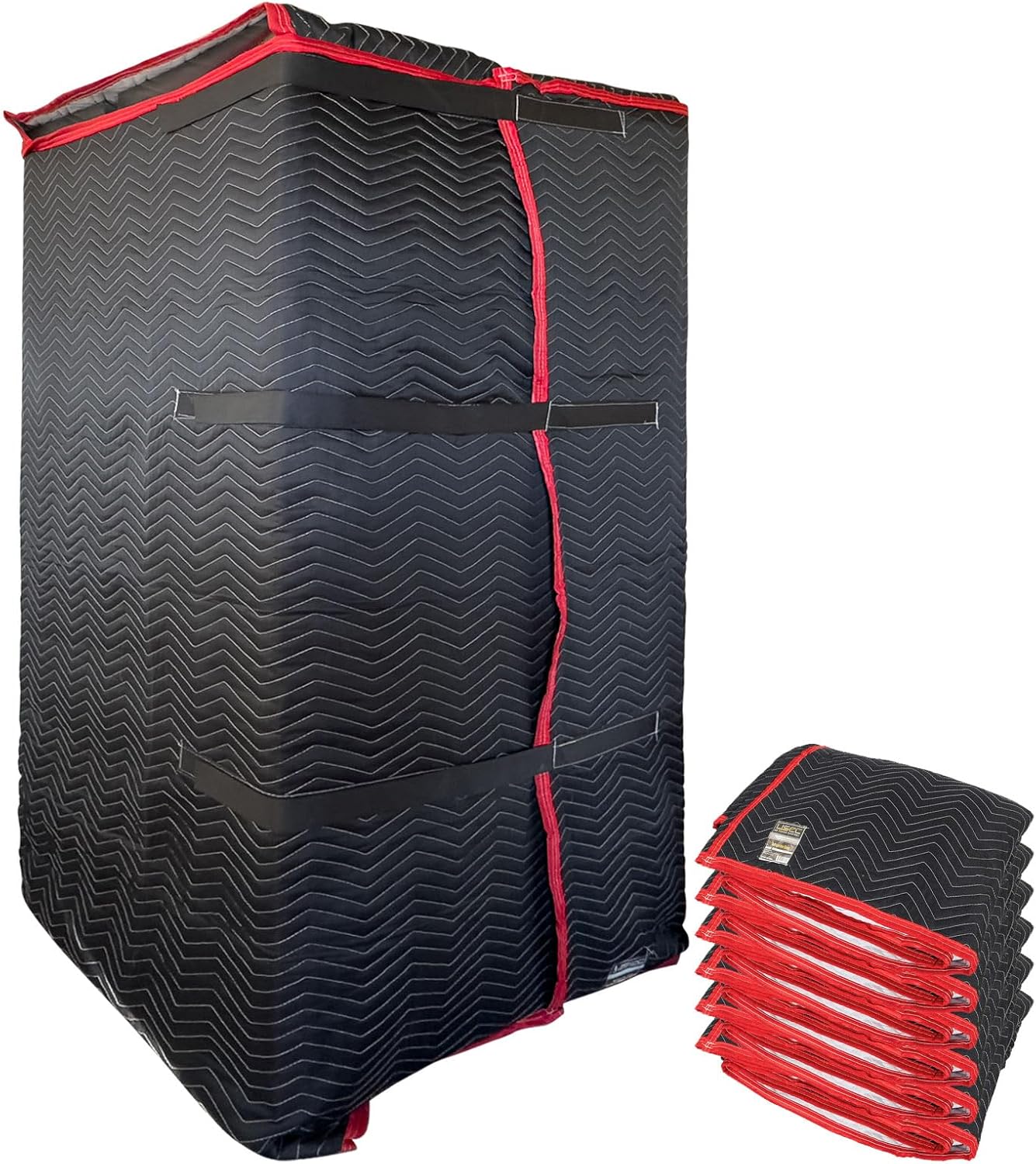 US Cargo Control Quilted Refrigerator Covers 70' x 38' (6-Pack), Quilted Fridge Covers with Hook & Loop Straps, Cotton/Polyester Quilted Furniture Pads for Moving, Reusable, Fits Residential Fridges