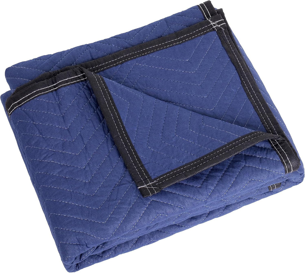 Packing & Moving Blanket - 80' x 72' 40 lb/dz - Professional Quilted Shipping Thick Furniture Pad (Blue 12 Pack)
