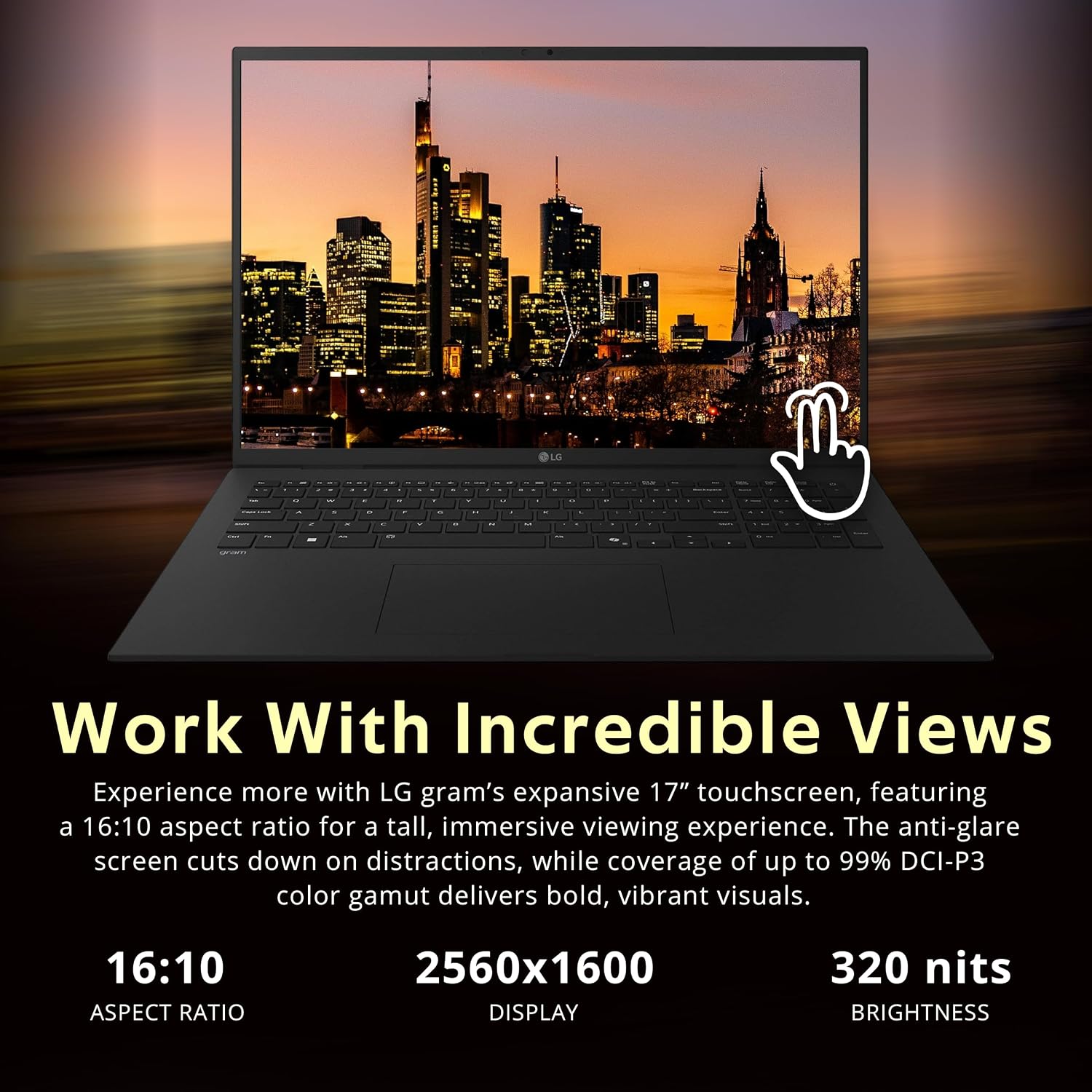 LG Gram 17' WQXGA Touchscreen Copilot+ PC Laptop, Intel Ultra 7 258V, 32GB LPDDR5X, 2TB Storage (1TB SSD+1TB Docking Station), Intel Arc Graphics, Backlit Keyboard, FHD Webcam, Wi-Fi 7, Win 11, Black