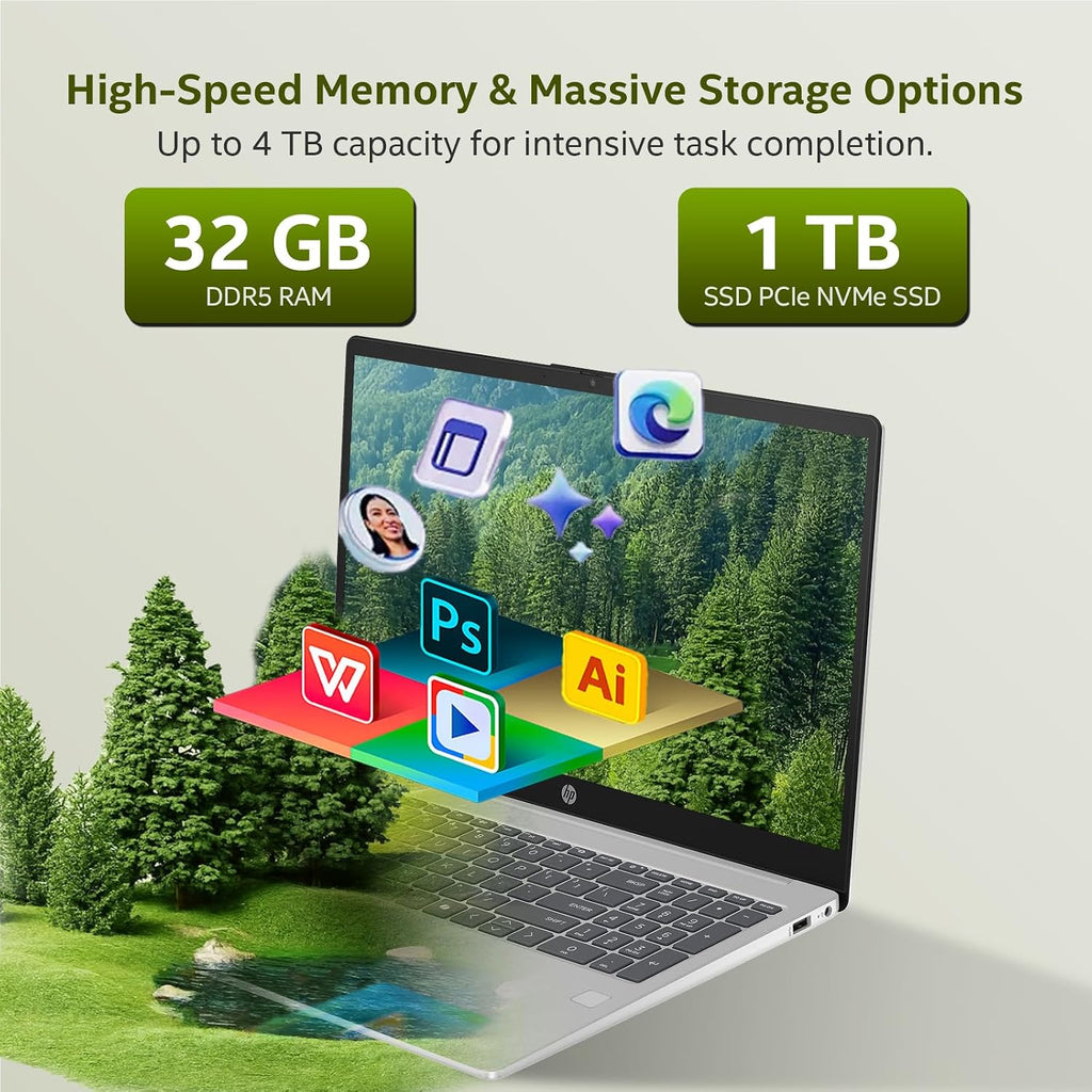 HP 17 Business Laptop, 17.3'+ FHD Display, Intel Core i5-1334U (Beats i7-1250U), 32GB RAM 1TB SSD, Backlit Keyboard, Fingerprint Reader, Windows 11 Pro, Copilot AI, Numeric Keypad, Patented KB Kit