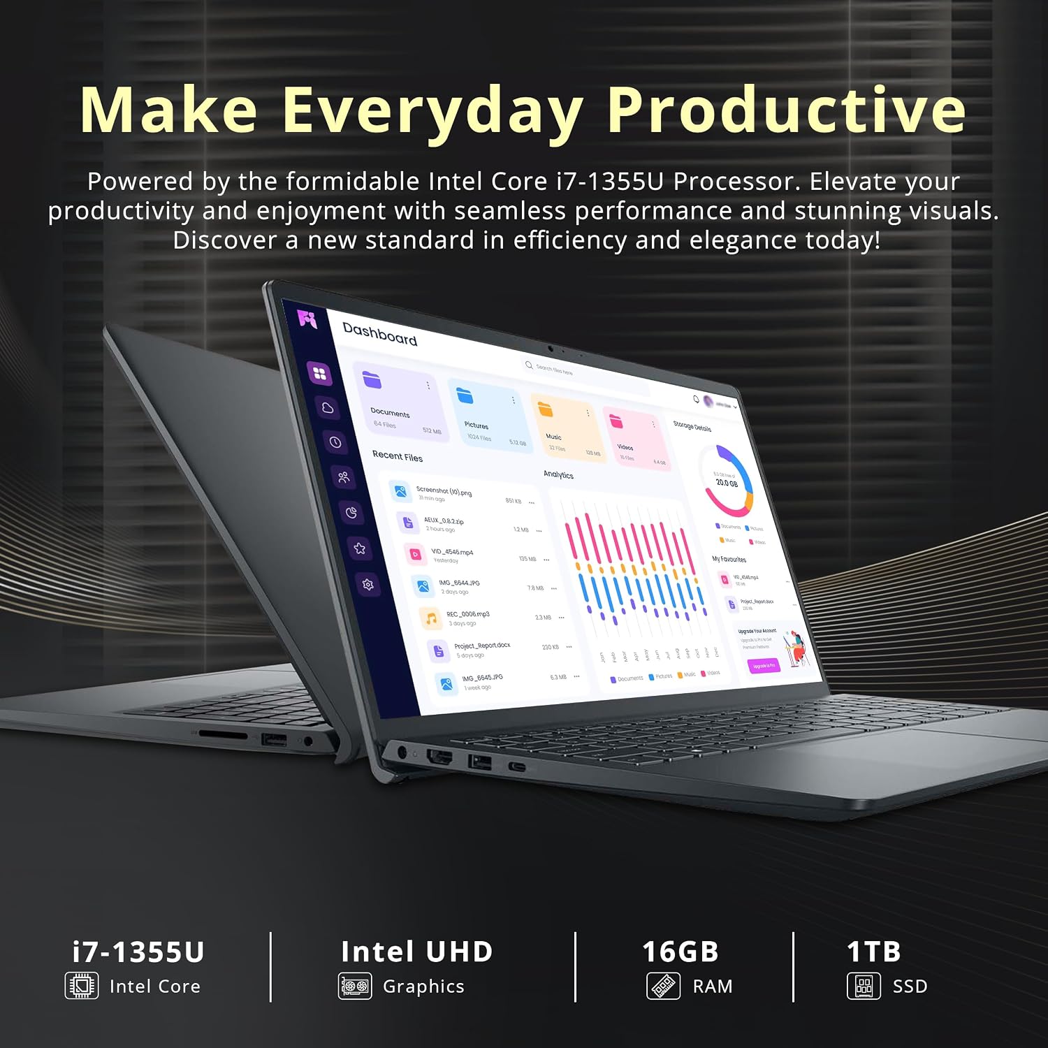 Dell Inspiron 15 3530 15.6' FHD Touchscreen Laptop, Intel i7-1355U, 16GB DDR4 RAM, 1TB PCIe SSD, Intel UHD Graphics, Numeric Keypad, Wi-Fi 6, 720p Camera, Windows 11 Pro, Black