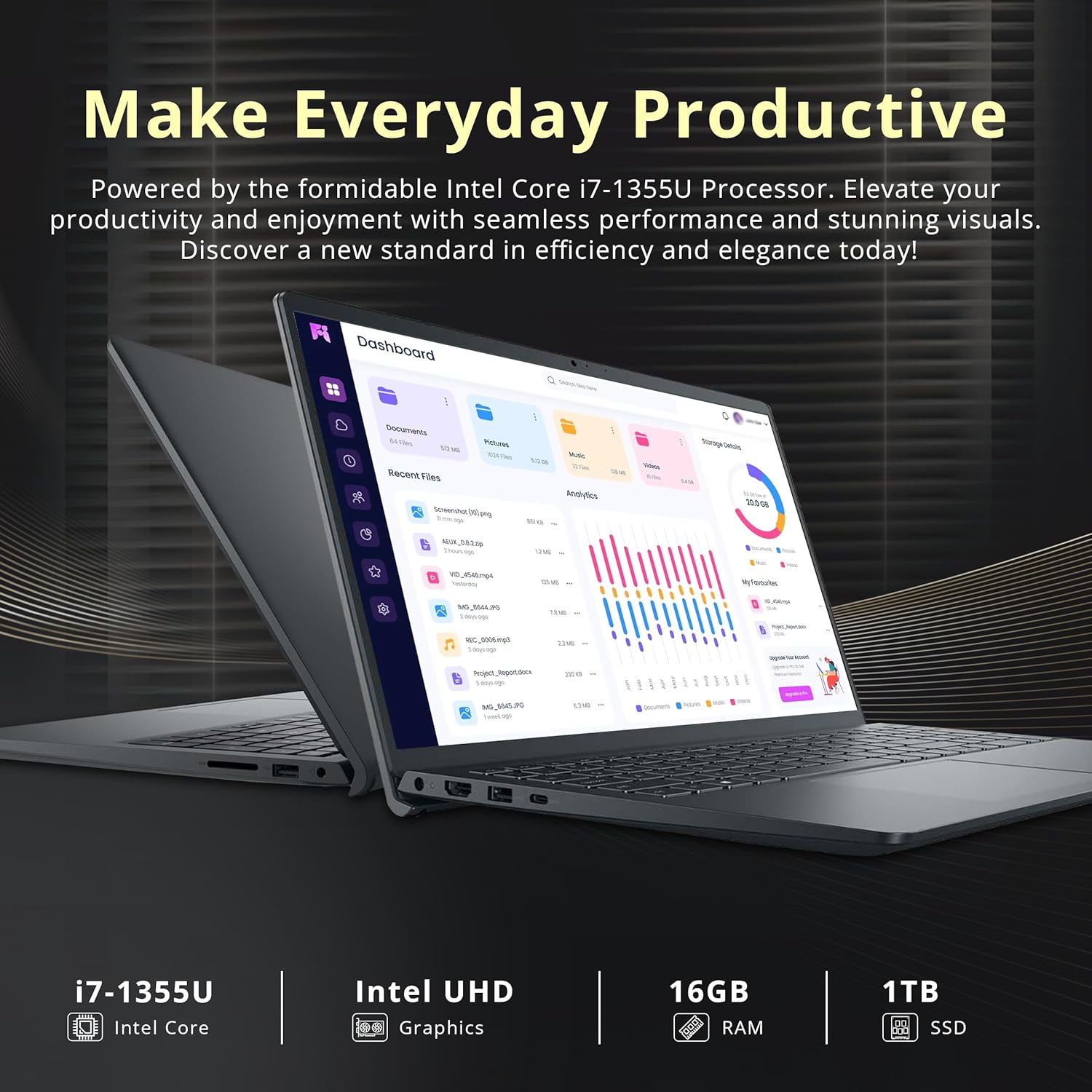 Dell Inspiron 15 3530 15.6' FHD Touchscreen Laptop, Intel i7-1355U, 16GB DDR4 RAM, 512GB PCIe SSD, Intel UHD Graphics, Numeric Keypad, Wi-Fi 6, 720p Camera, Windows 11 Pro, Black