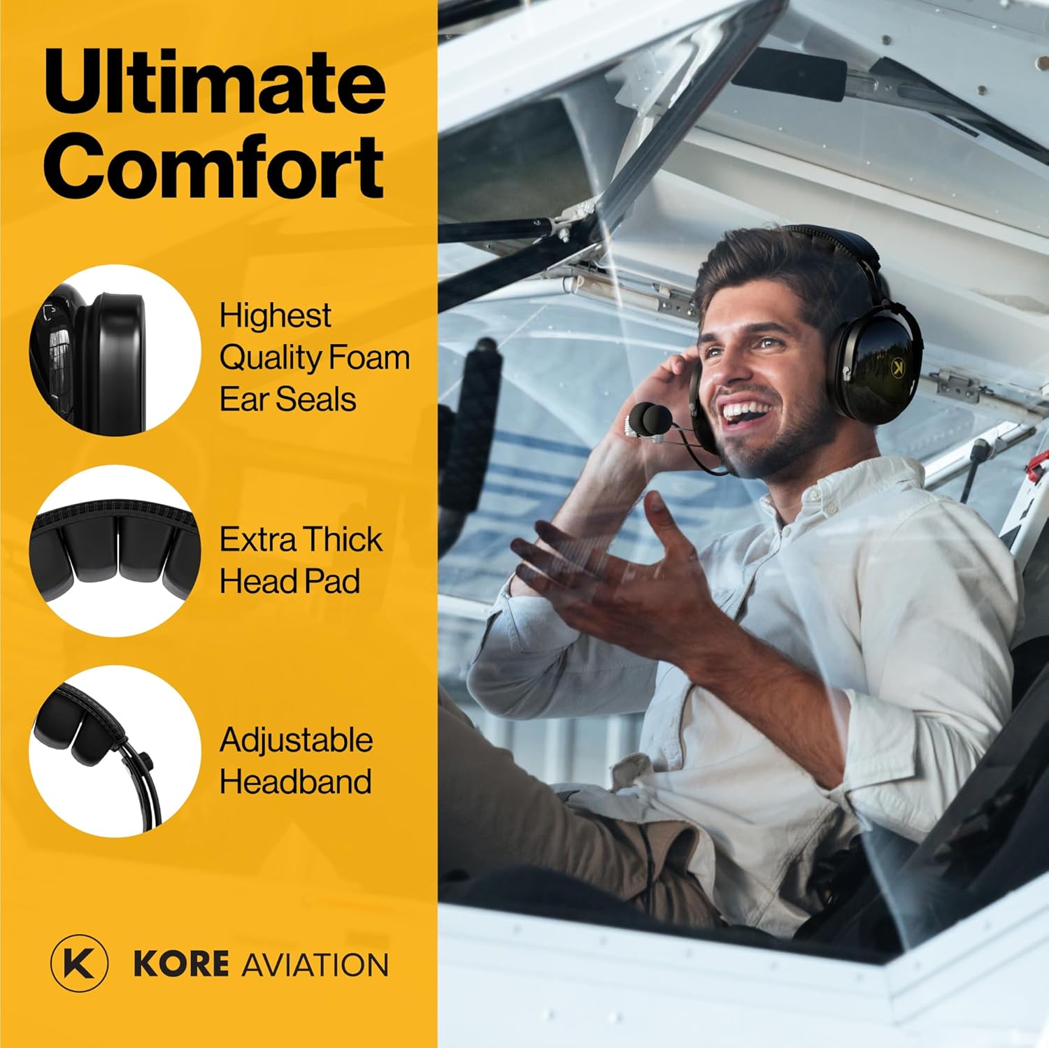 P1 Aviation Pilot Headset for Student Pilots Flight Schools Flight Instructors Features 24 db PNR Rating, Noise Canceling Microphone, Acoustic Foam Ear Cups, AUX Port Input with GA Dual Plugs