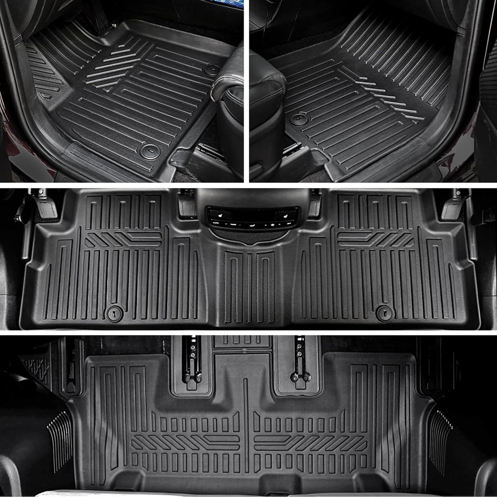 Floor Mats Cargo Mat Set for 2020-2024 2025 Hyundai Palisade 7/8 Seat, All Weather TPE Cargo Liner Backrest Mats Trunk Lower Car Mat Accessories for Palisade Calligraphy