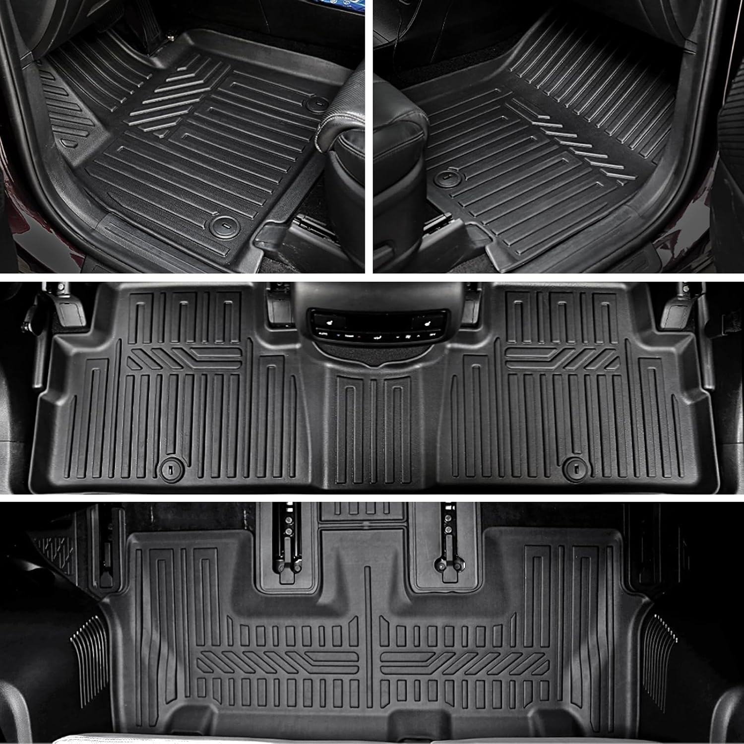 Floor Mats Cargo Mat Set for 2020-2024 2025 Hyundai Palisade 7/8 Seat, All Weather TPE Cargo Liner Backrest Mats Trunk Lower Car Mat Accessories for Palisade Calligraphy