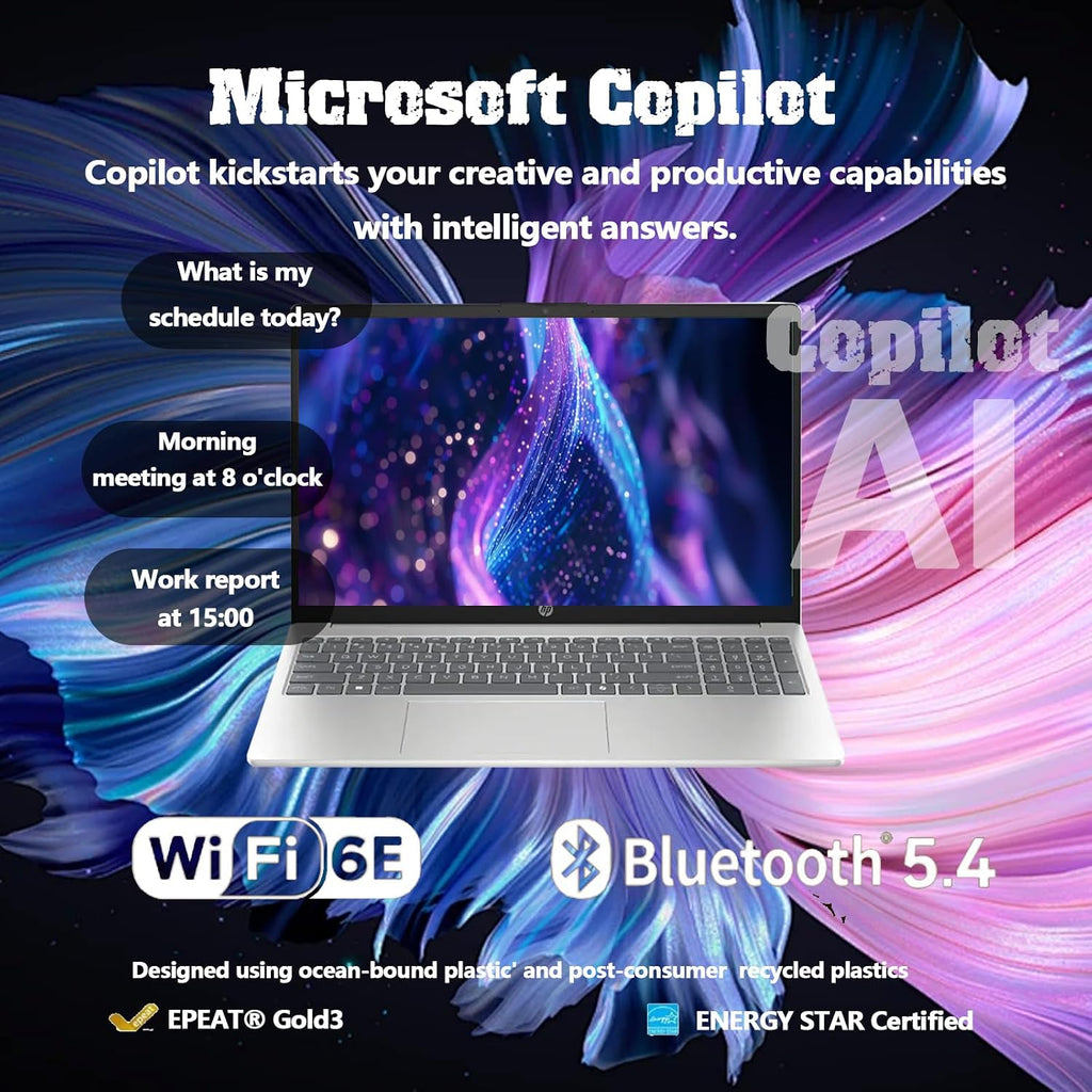 HP Flagship 15.6' Touchscreen Laptop 2025 - Anti-Glare, 6-Core Intel i3 1315U Processor(Beat i3-1115G4), lntel UHD Graphics, Wi-Fi, Windows 11 Pro, AI Copilot, w/Accessories(64 GB RAM, 2 TB Storage)