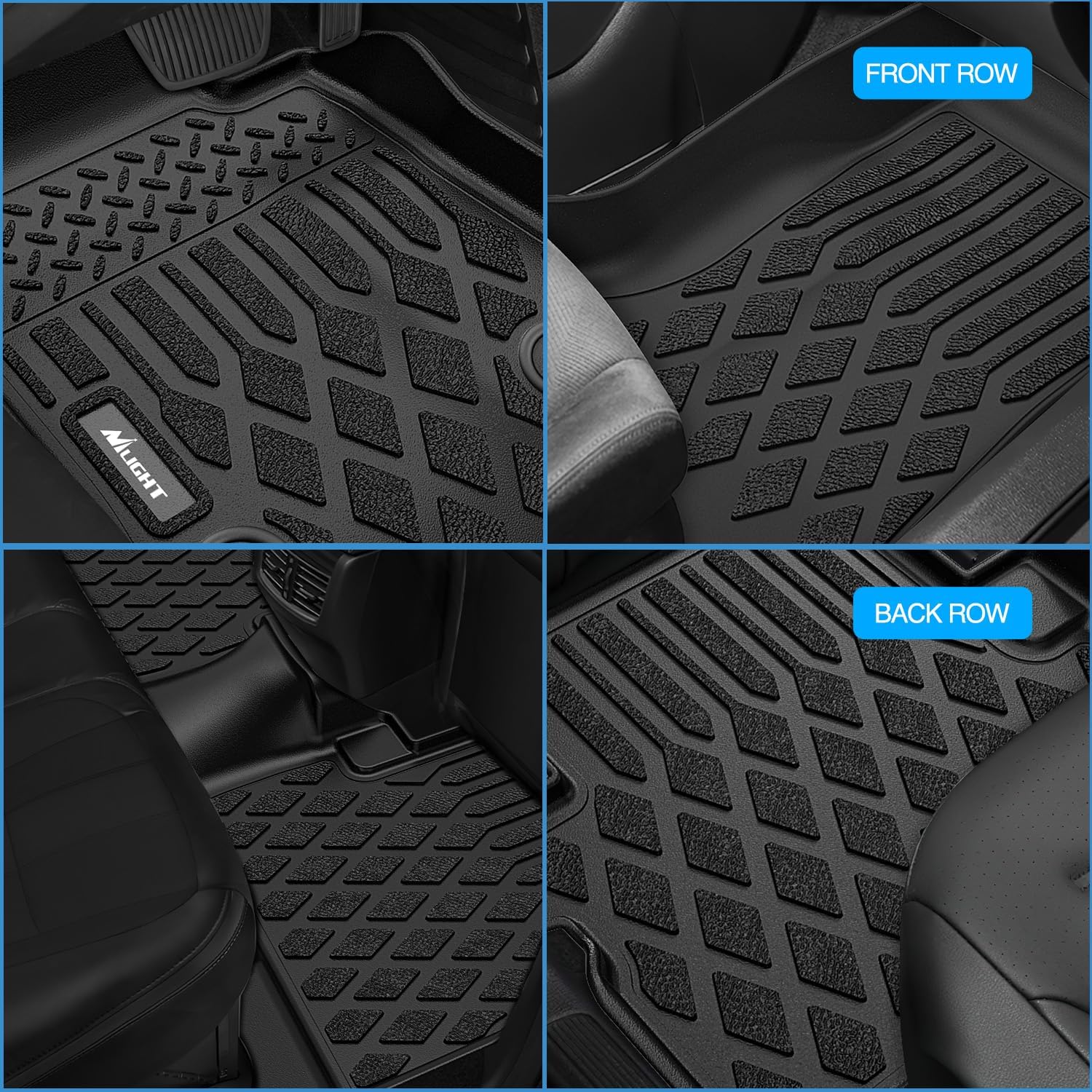 Nilight TPE Floor Mats for Jeep Cherokee 2015 2016 2017 2018 2019 2020 2021 2022 2023 All Weather Custom Fit Heavy Duty Floor Liners