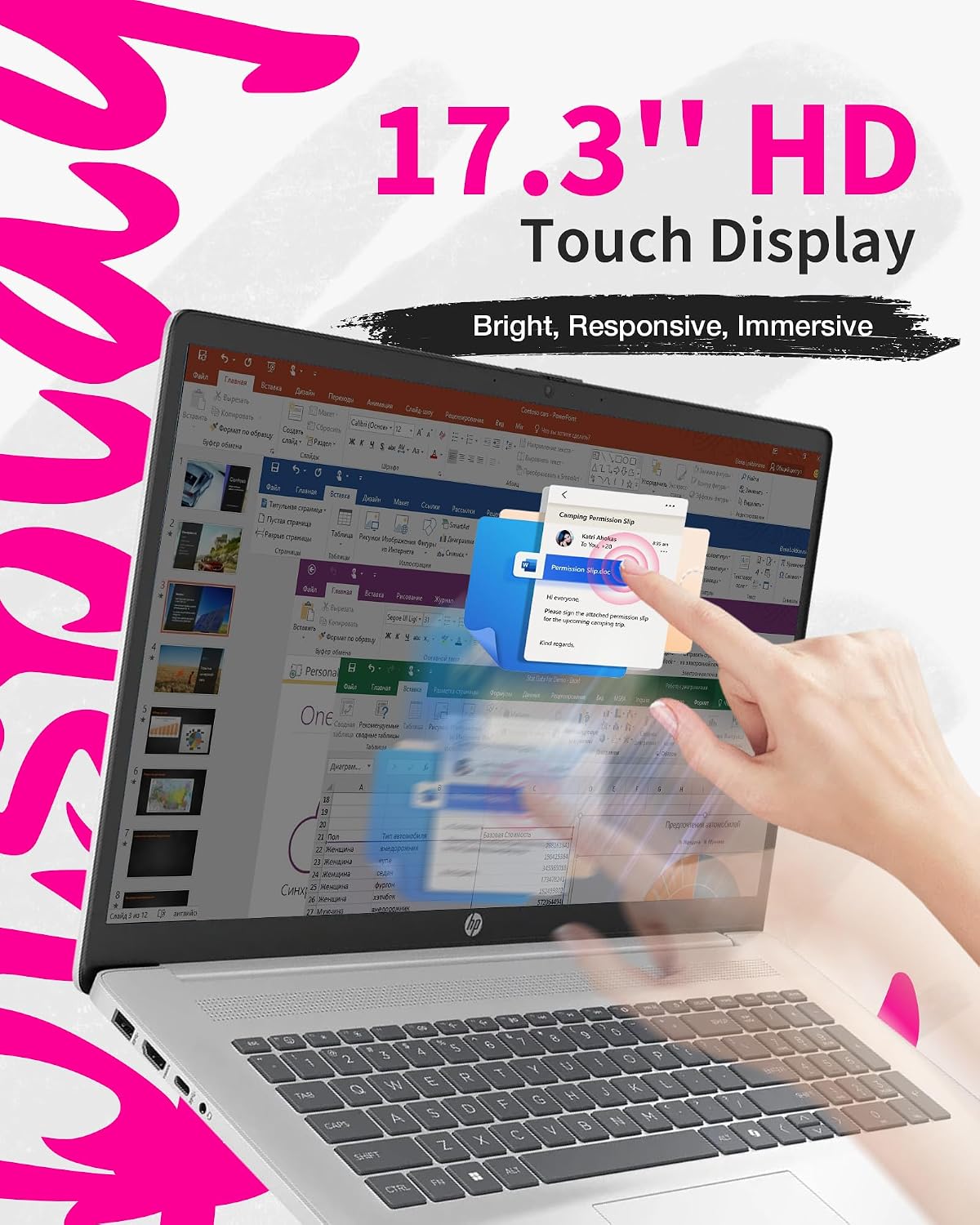 HP 2025 17' Touchscreen Business Laptop, Powerful Ryzen 5 7430U, 32GB RAM, 1TB SSD, Win 11 Pro, Copilot Key, Smooth Typing Keyboard, Fast Wi-Fi 6，w/Accessories