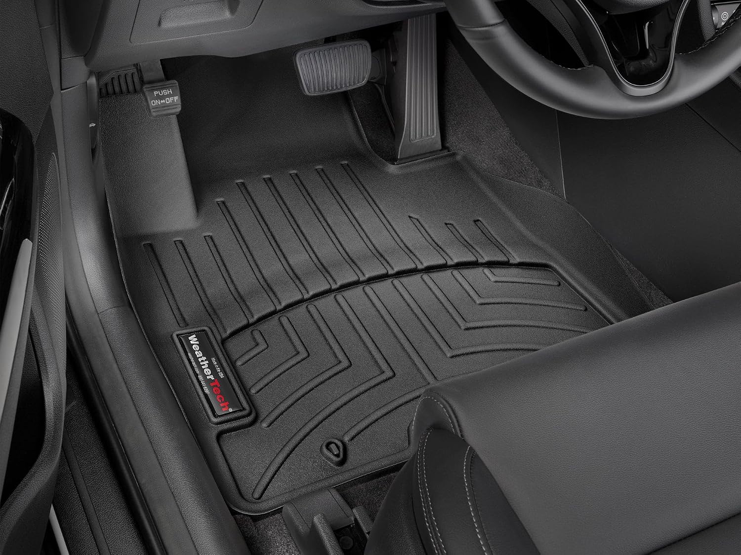WeatherTech Custom Fit FloorLiners for Hyundai Tucson, Tucson Hybrid, Santa Cruz - 1st Row (4416781), Black