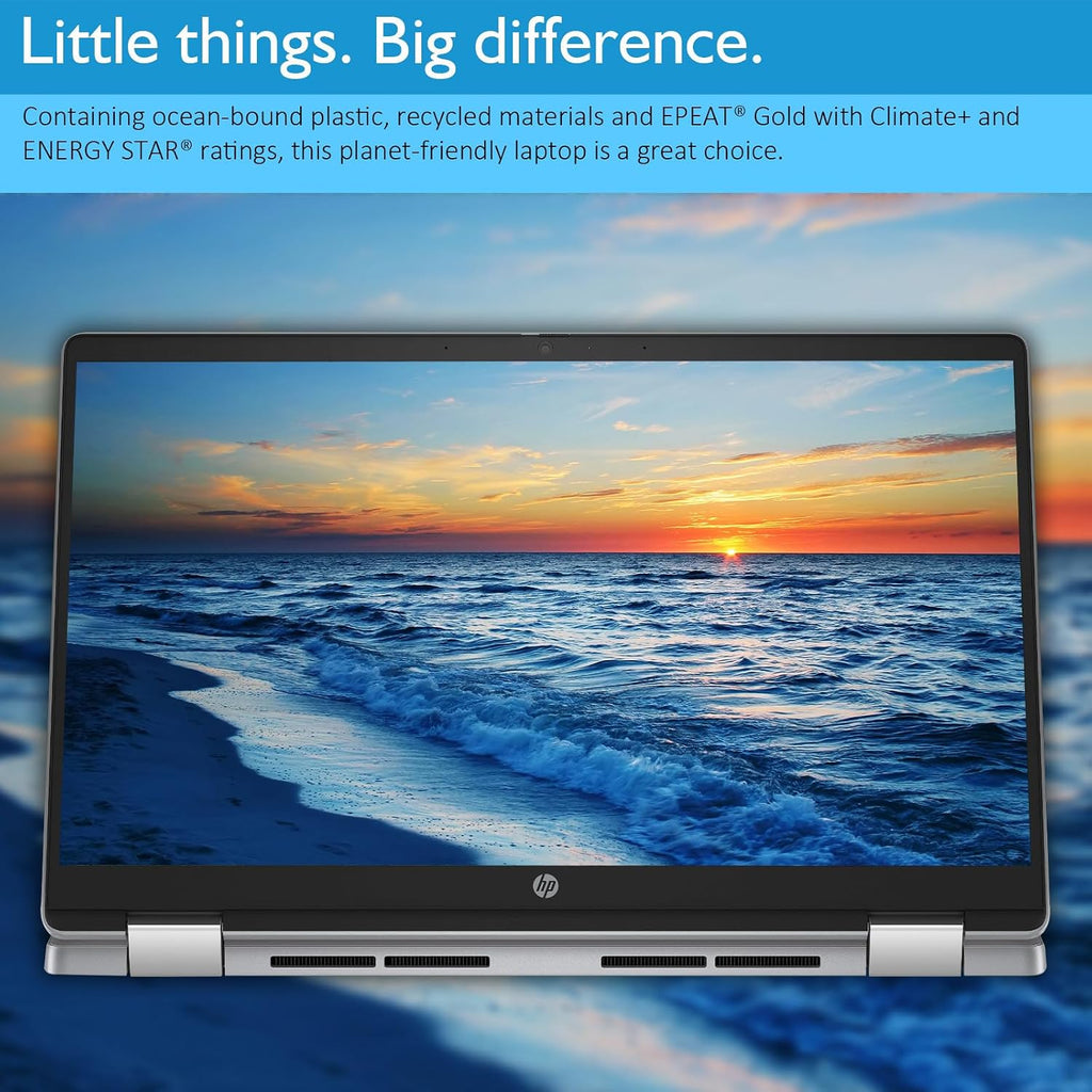HP Chromebook Plus x360 Laptop 14' 2 in 1 Touchscreen Business Laptop for Student Intel Core i3 N305 8GB RAM 256GB UFS Backlit KB Wi-Fi 6 Chrome OS w/Google AI