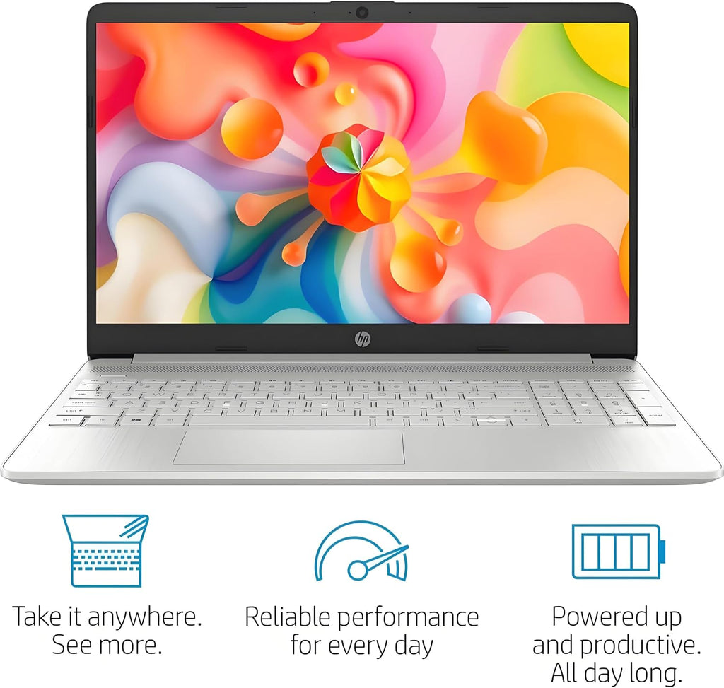 HP 15 inch Laptop for Home or Work, Intel 4-core Processor, 16GB RAM, 256GB SSD, 15.6' Micro Edge LED IPS Display, SD Card Reader, HDMI, Windows 11 Pro with Microsoft Office 365 Included, WOWPC USB