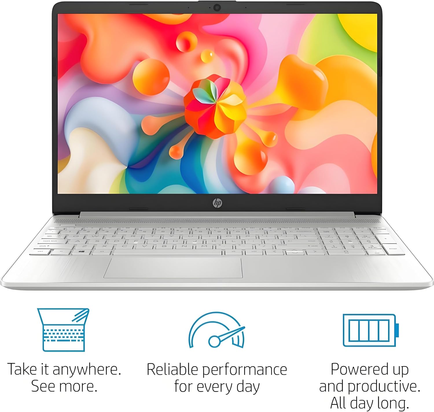 HP 15 inch Laptop for Home or Work, Intel 4-core Processor, 16GB RAM, 256GB SSD, 15.6' Micro Edge LED IPS Display, SD Card Reader, HDMI, Windows 11 Pro with Microsoft Office 365 Included, WOWPC USB