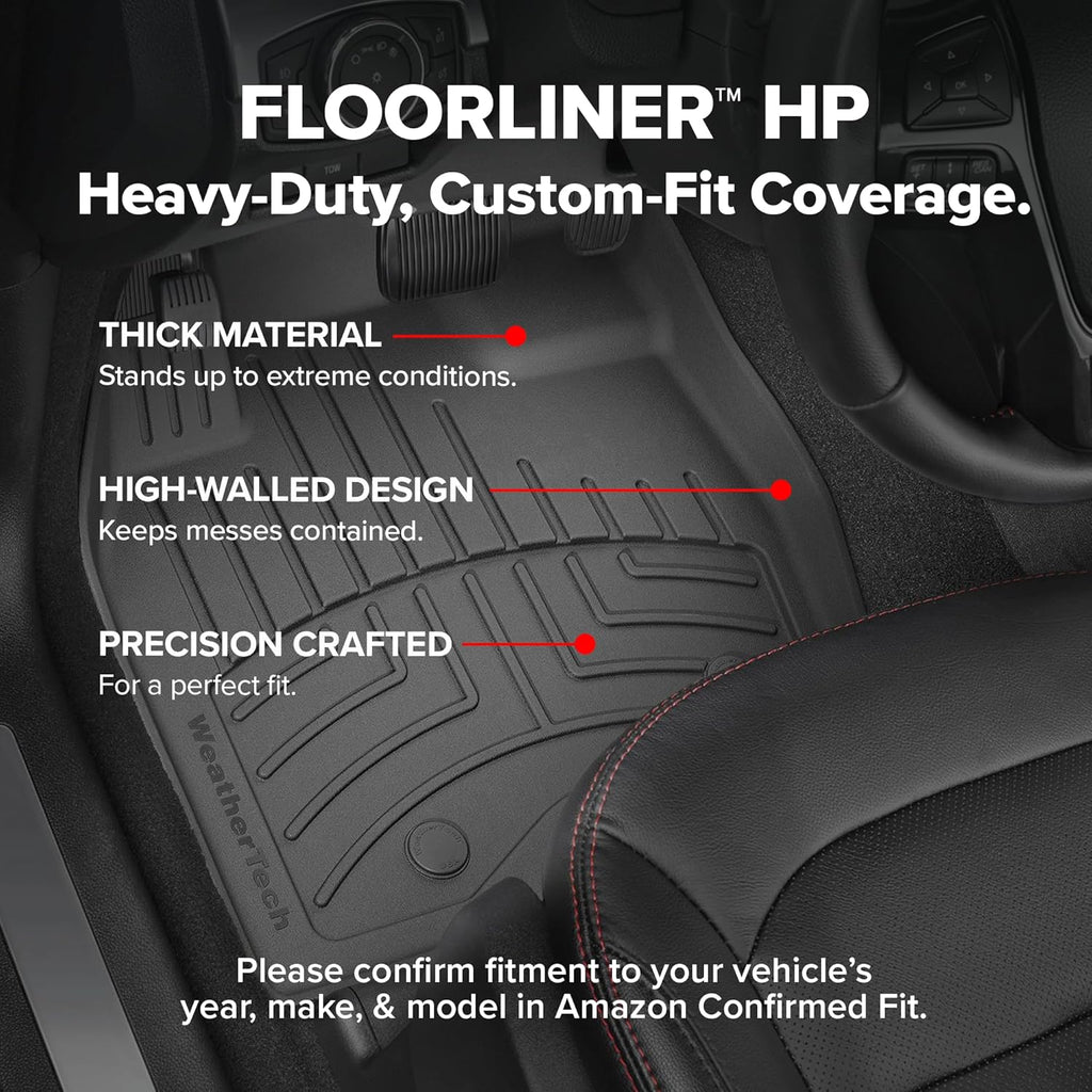WeatherTech FloorLiner HP Custom Fit Floor Mats for Toyota Tundra 2nd Row (460938IM), Grey