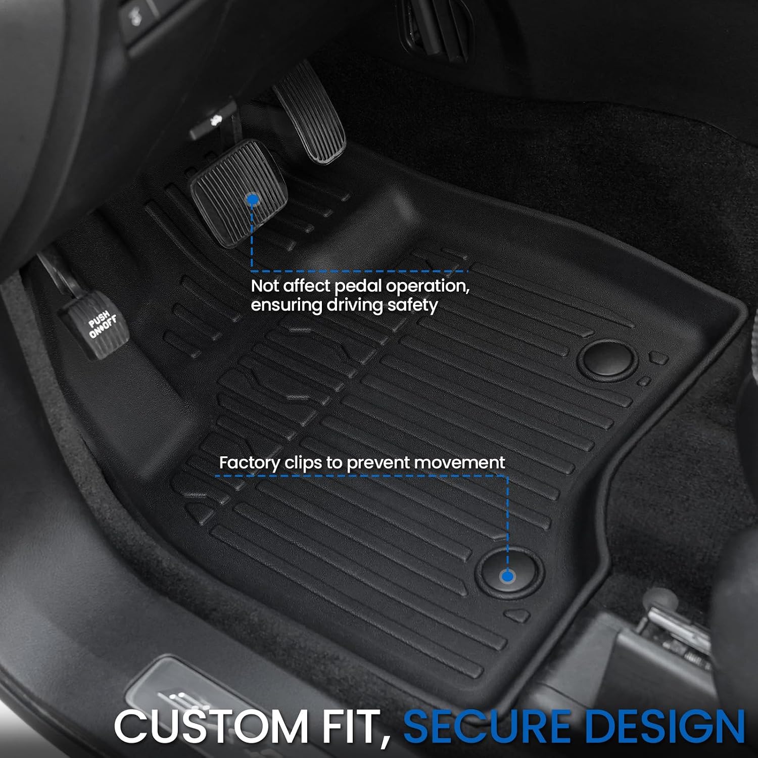 Floor Mats Cargo Mat Set for 2015-2019 Ford Explorer 7 Seats, Extra Sub-Trunk Mat and Door Sill Guards, All Weather TPE Floor Liners Cargo Liner Trunk Lower Mat Accessories