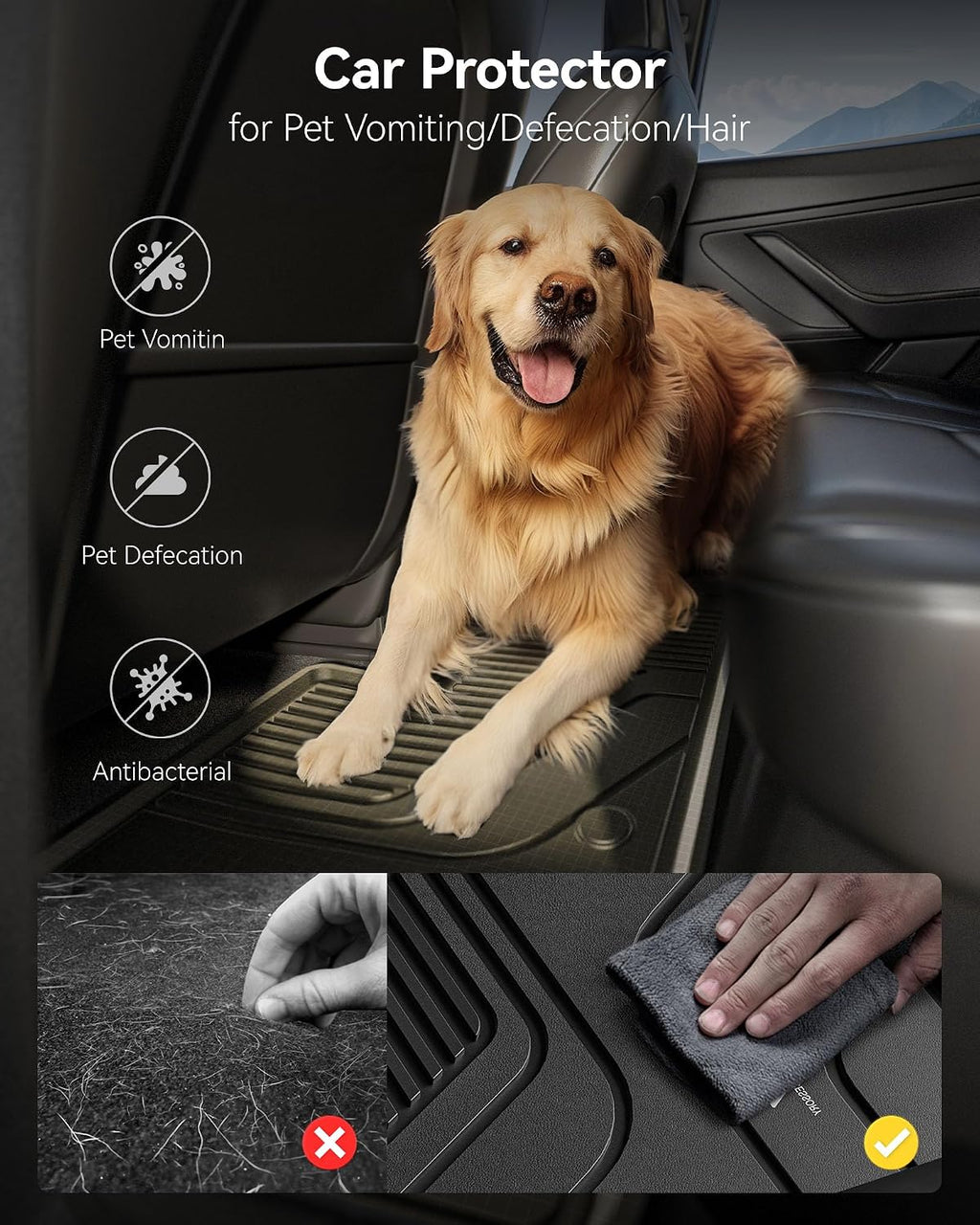 3W Floor Mats & Trunk Mat for Toyota RAV4 Hybrid/Prime/PHEV 2019-2025, TPE All Weather Custom Fit Floor Liner