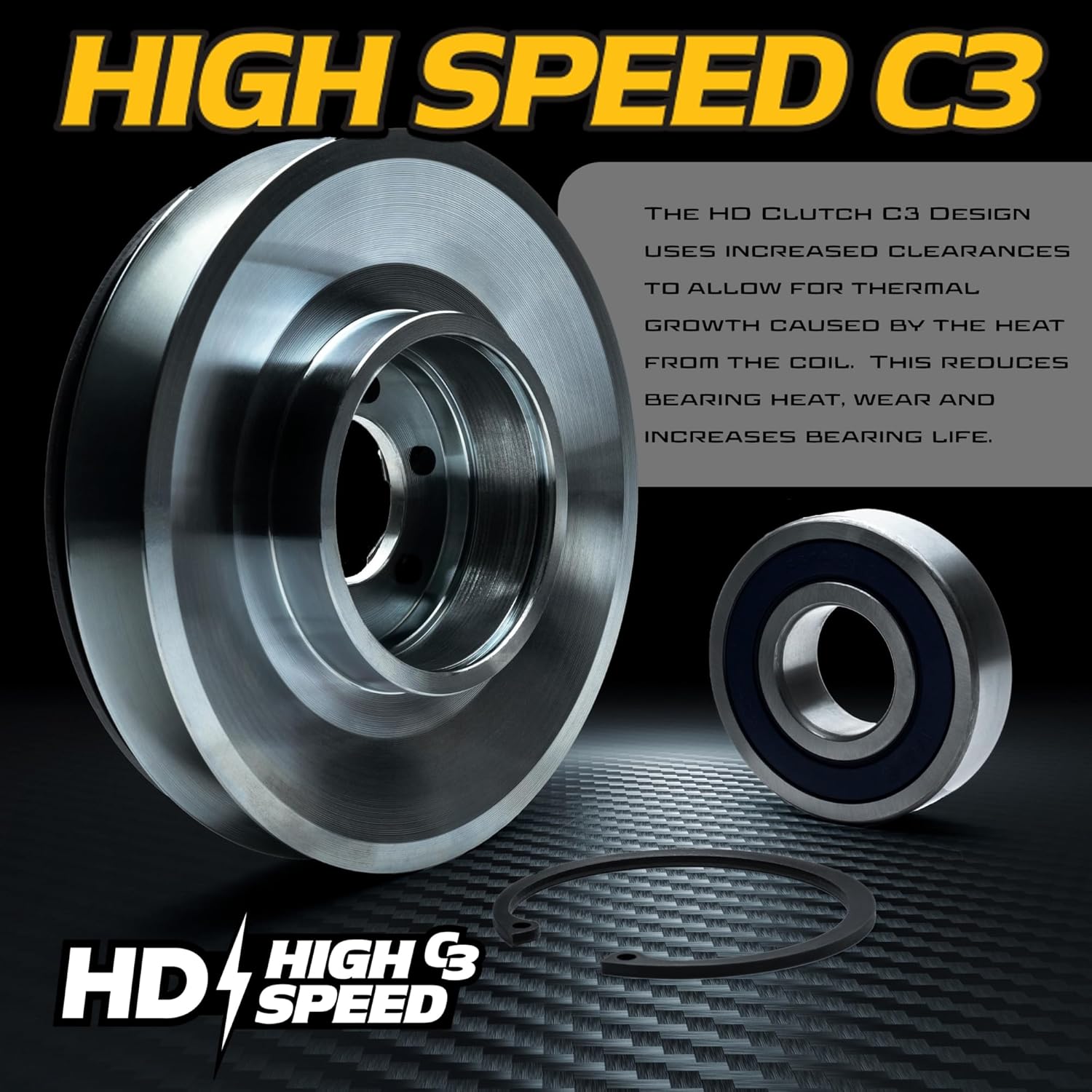 HD Switch Diesel Rated HiTorque 210ftlb (OEM 175) BIGBearing Billet Pulley & Billet Rotor Electric PTO Clutch 104-7756 w/Larger Pulley Bearing fits Toro Z Master Z350 Z355 5218-1 1047756 Lawn Mower