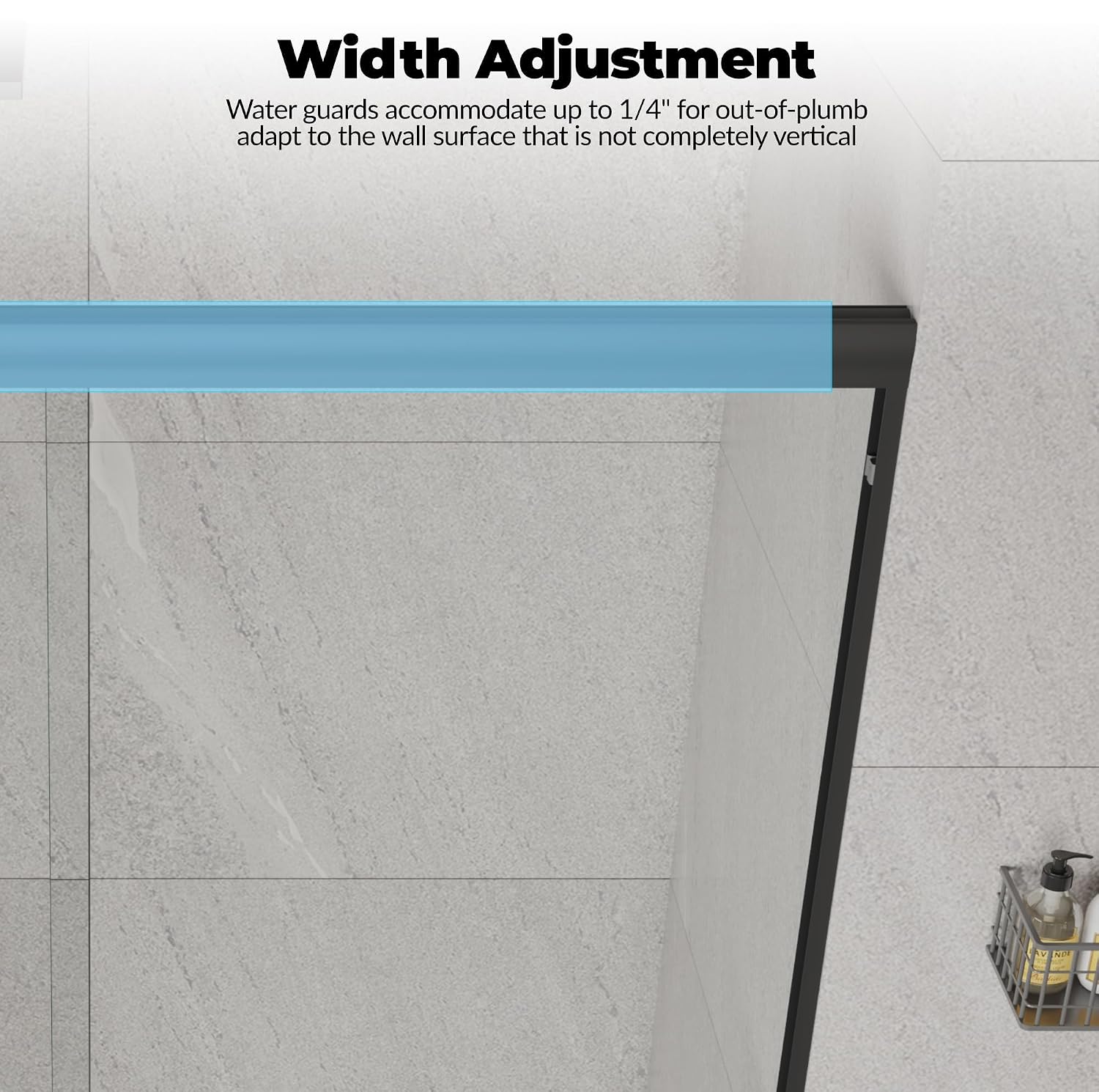 Sliding Shower Door 44–48 Inch W x 72 Inch H, Sliding Shower Doors with Matte Black Aluminum Frame, Tempered Glass Panels, Easy-Clean Coating, Sliding Door for Bathroom