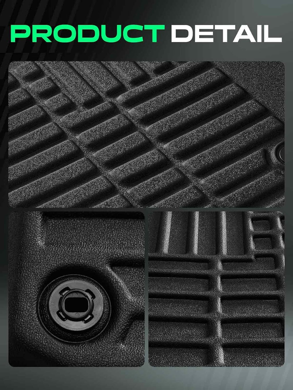 YHTAUTO Automotive All Weather Floor Mats Compatible with Lexus ES350 2013-2018, Car Mats Custom Fit TPE Floor Liners, 1st & 2nd Row, Set of 3
