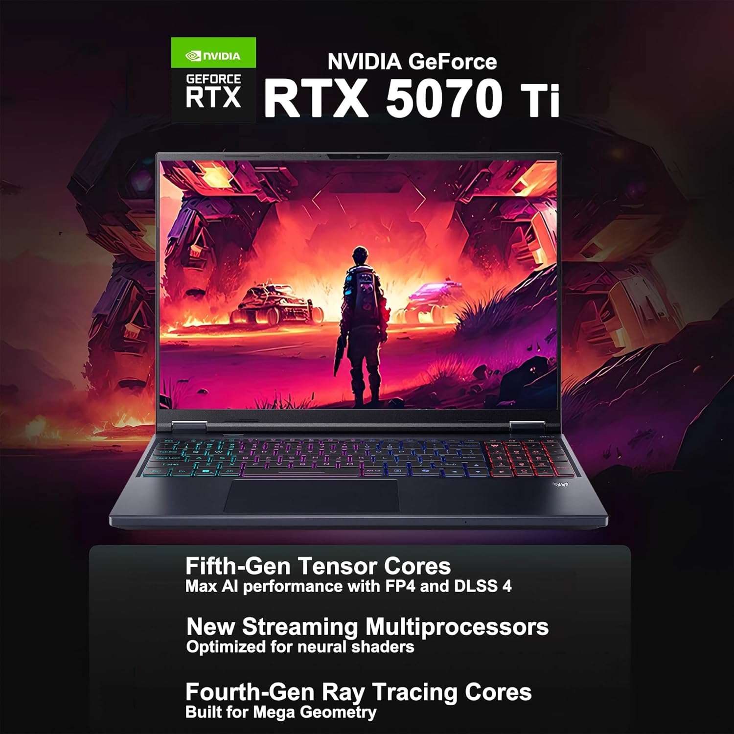 acer Predator Helios Neo 16S AI Gaming Laptop 16' WQXGA OLED 240Hz (100% DCI-P3) Intel 24-core Ultra 9 275HX 64GB DDR5 1TB SSD GeForce RTX 5070 Ti DLSS4 (Up to 992 AI Tops) Win11Pro ICP Hub