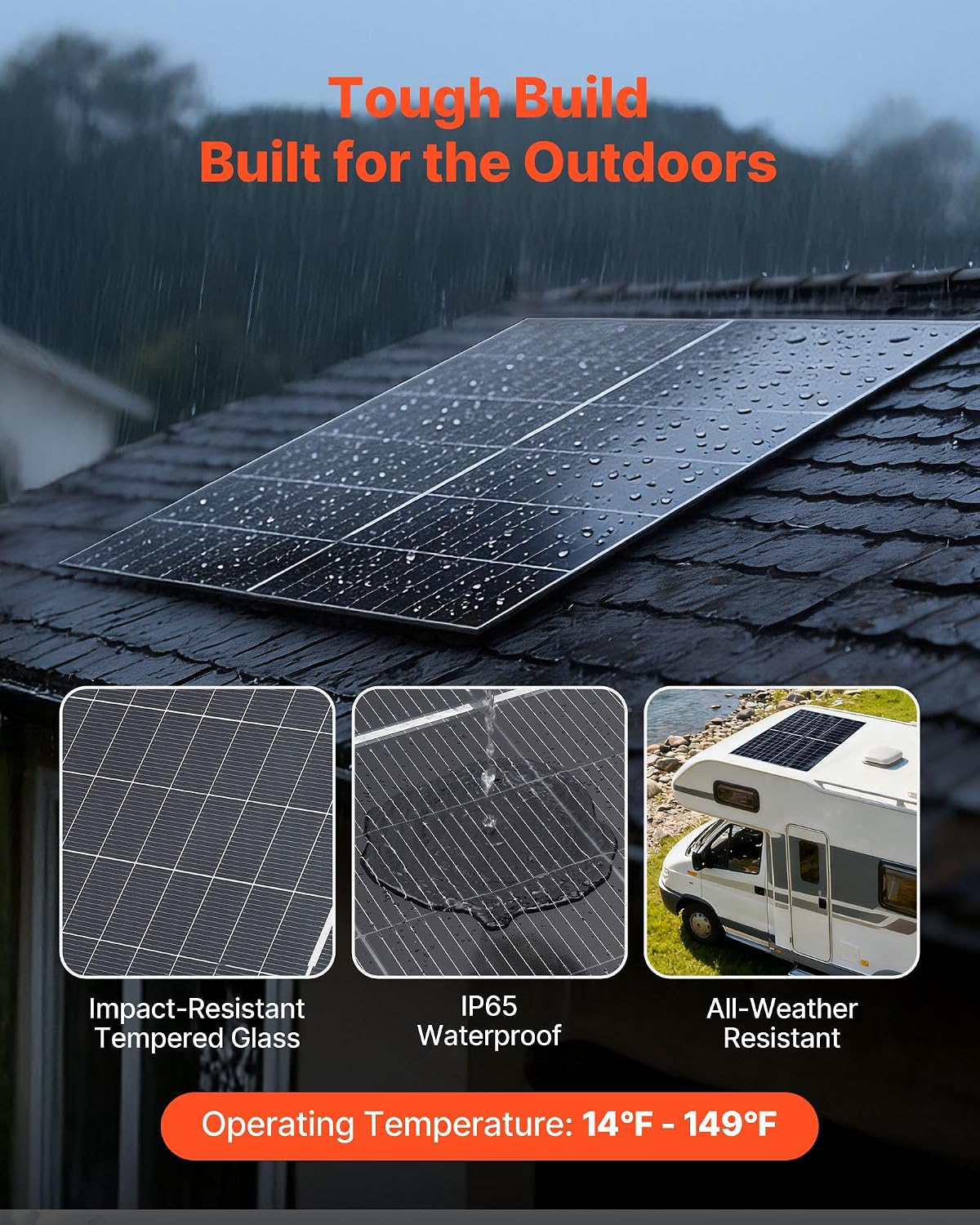 VEVOR 2PCS 400W Bifacial Solar Panels, 16BB N-Type Monocrystalline PV Module 24% Efficiency, IP65 Waterproof Solar Panel with MC4 Output & Aluminum Frame for Car Boat RV Flat Rooftop Off-Grid