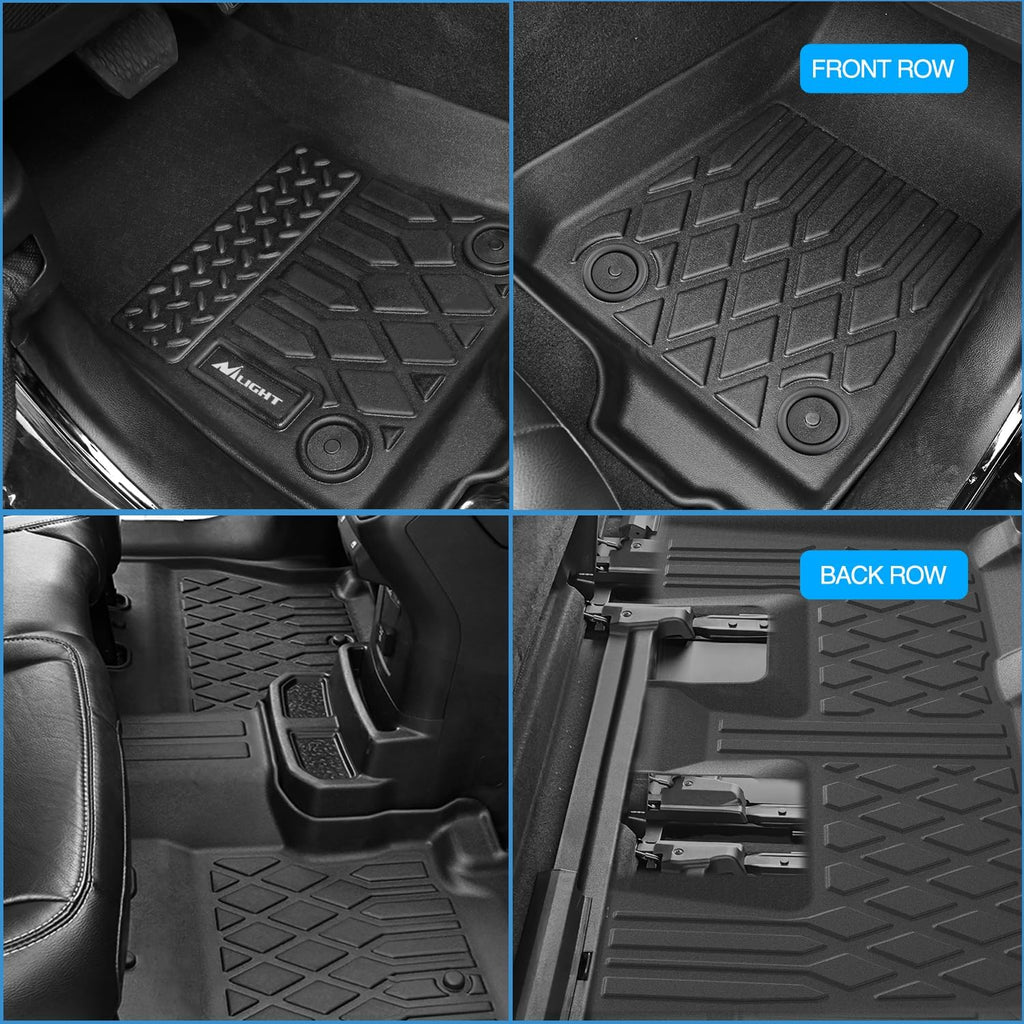 Nilight TPE Floor Mats for Jeep Grand Cherokee L 7-Passenger 2021 2022 2023 2024 2025 2026,All Weather Custom Fit Heavy Duty Floor Liners