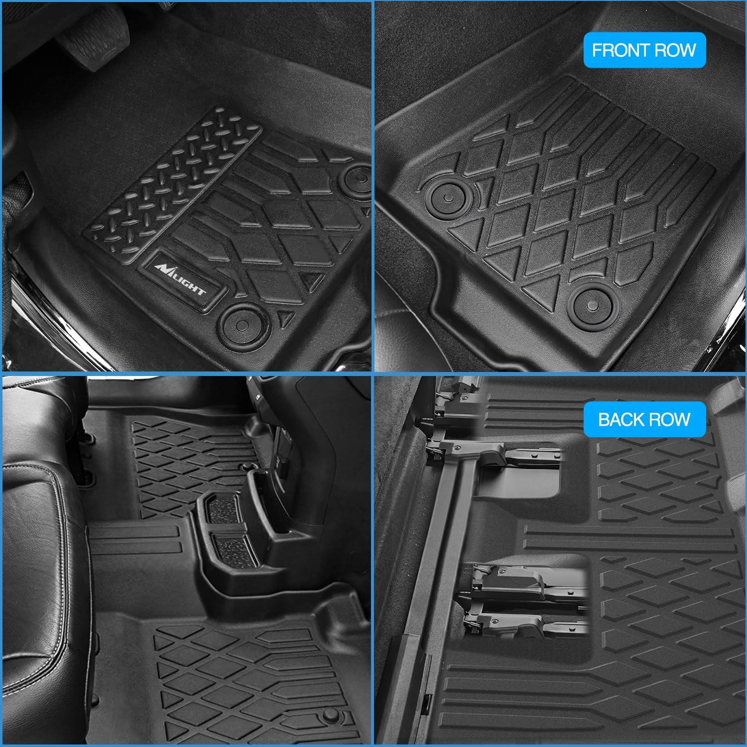 Nilight TPE Floor Mats for Jeep Grand Cherokee L 7-Passenger 2021 2022 2023 2024 2025 2026,All Weather Custom Fit Heavy Duty Floor Liners