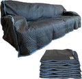 US Cargo Control Heavy Duty Quilted Couch Cover - Black/Blue Quilted Furniture Pad for Moving/Storage - 108 Inches x 46 Inches - Cotton/Polyester Blend - 14 Pounds - Washable, Reusable, Case of 6
